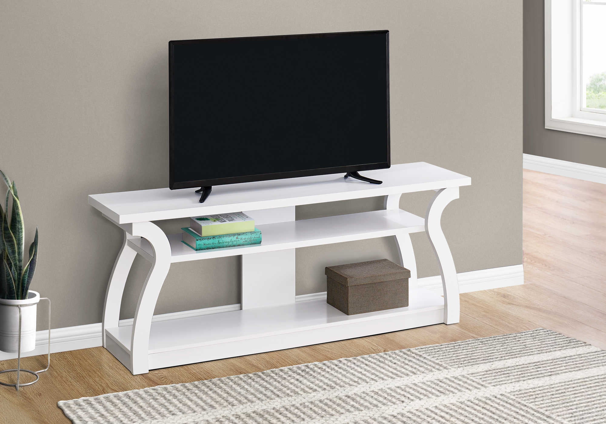 TV STAND - 60"L / WHITE # I 2665