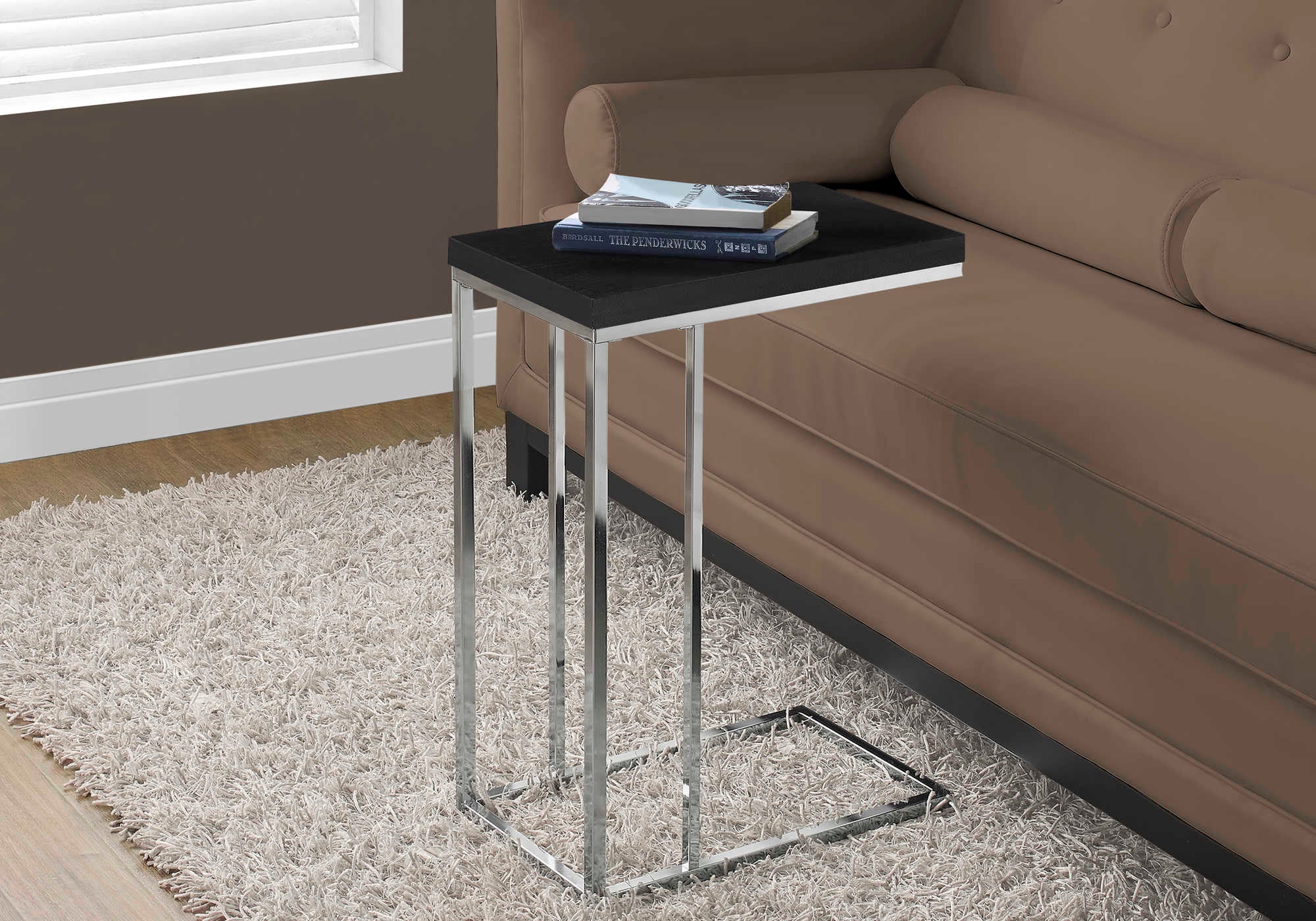 NIGHTSTAND - ESPRESSO WITH CHROME METAL #I 3007