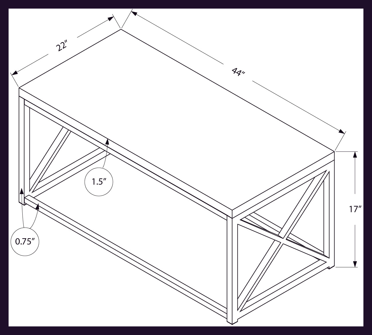 COFFEE TABLE - GLOSSY WHITE WITH CHROME METAL # I 3028