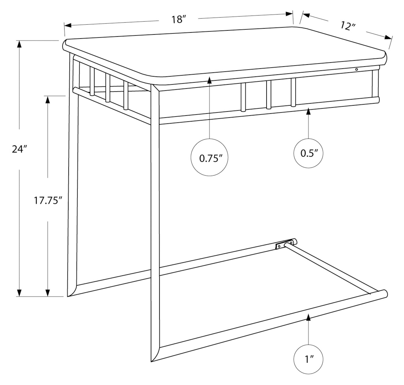 NIGHTSTAND - ESPRESSO MARBLE / BRONZE METAL #I 3043