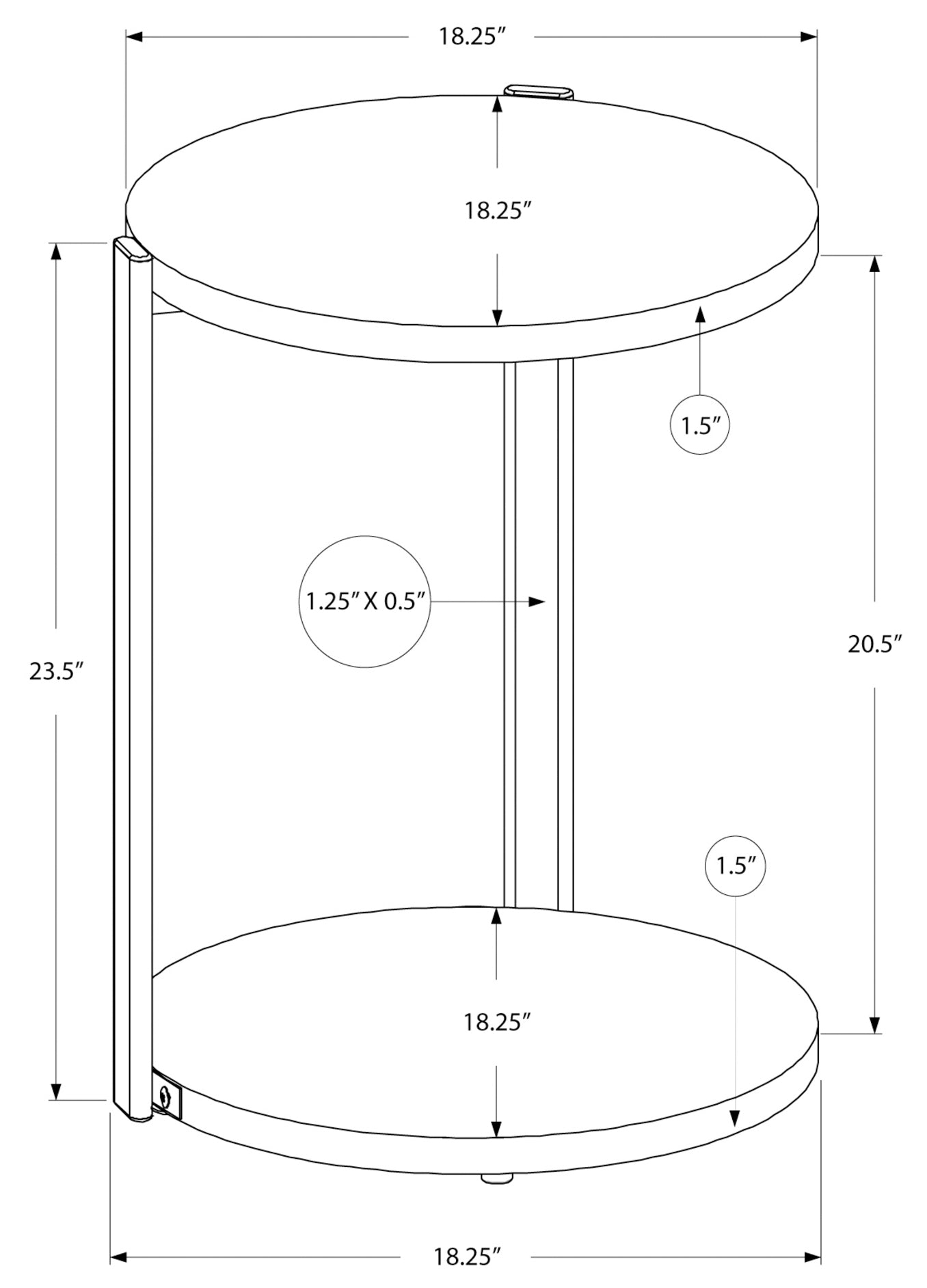 NIGHTSTAND - GLOSSY WHITE / CHROME METAL #I 3056