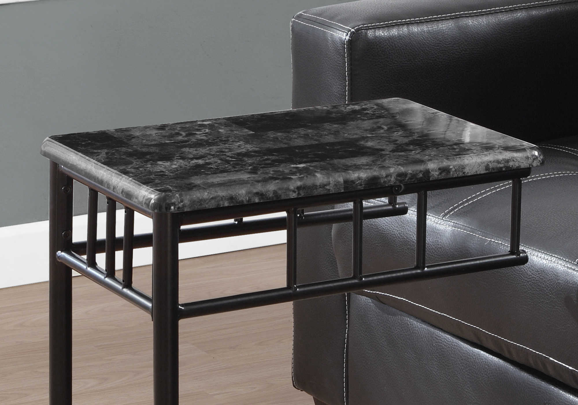 NIGHTSTAND - GREY MARBLE / CHARCOAL METAL #I 3063