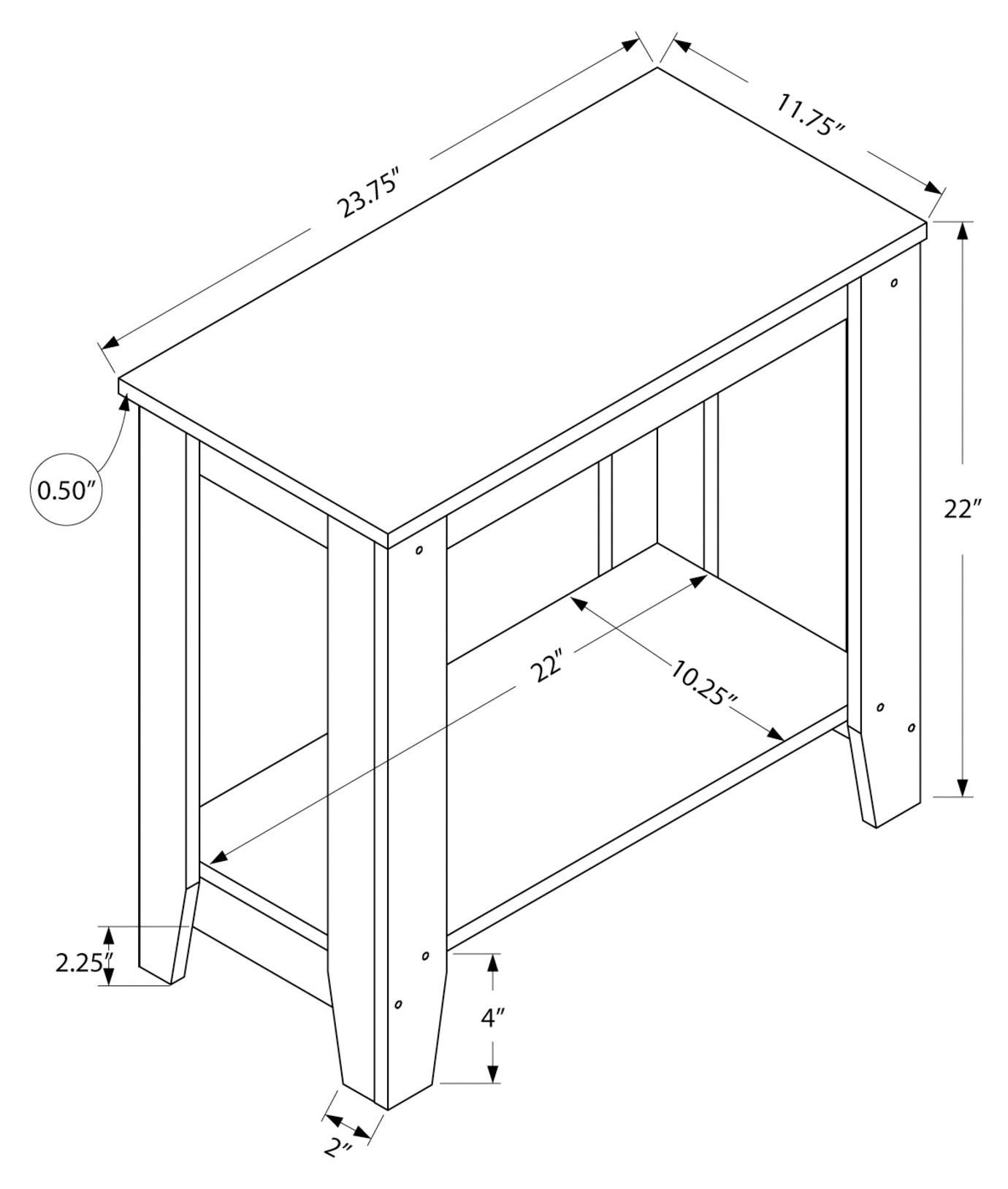 TABLE DE NUIT - TAUPE FONCÉ #I 3115