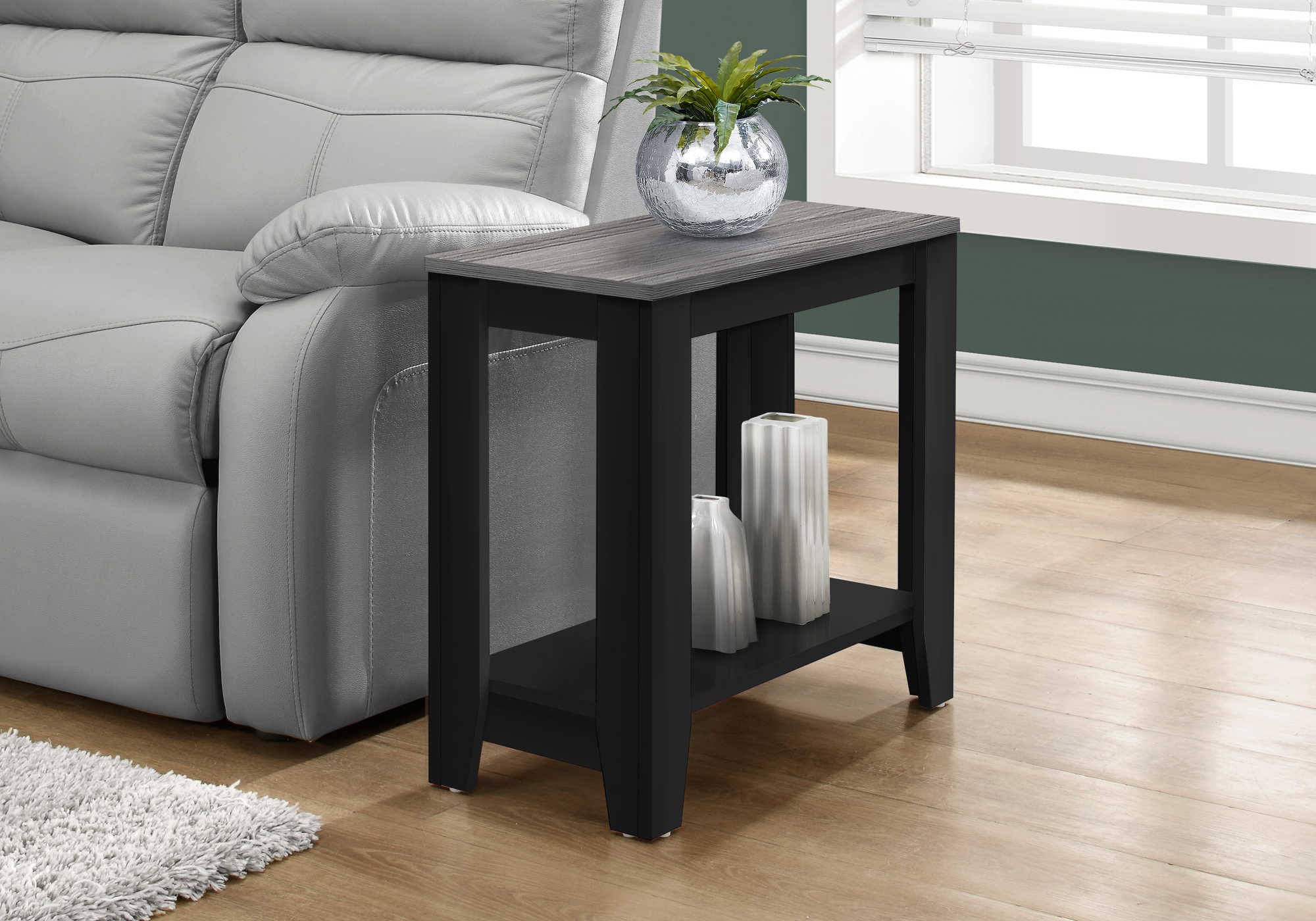 TABLE D'APPOINT - PLATEAU NOIR / GRIS #I 3134