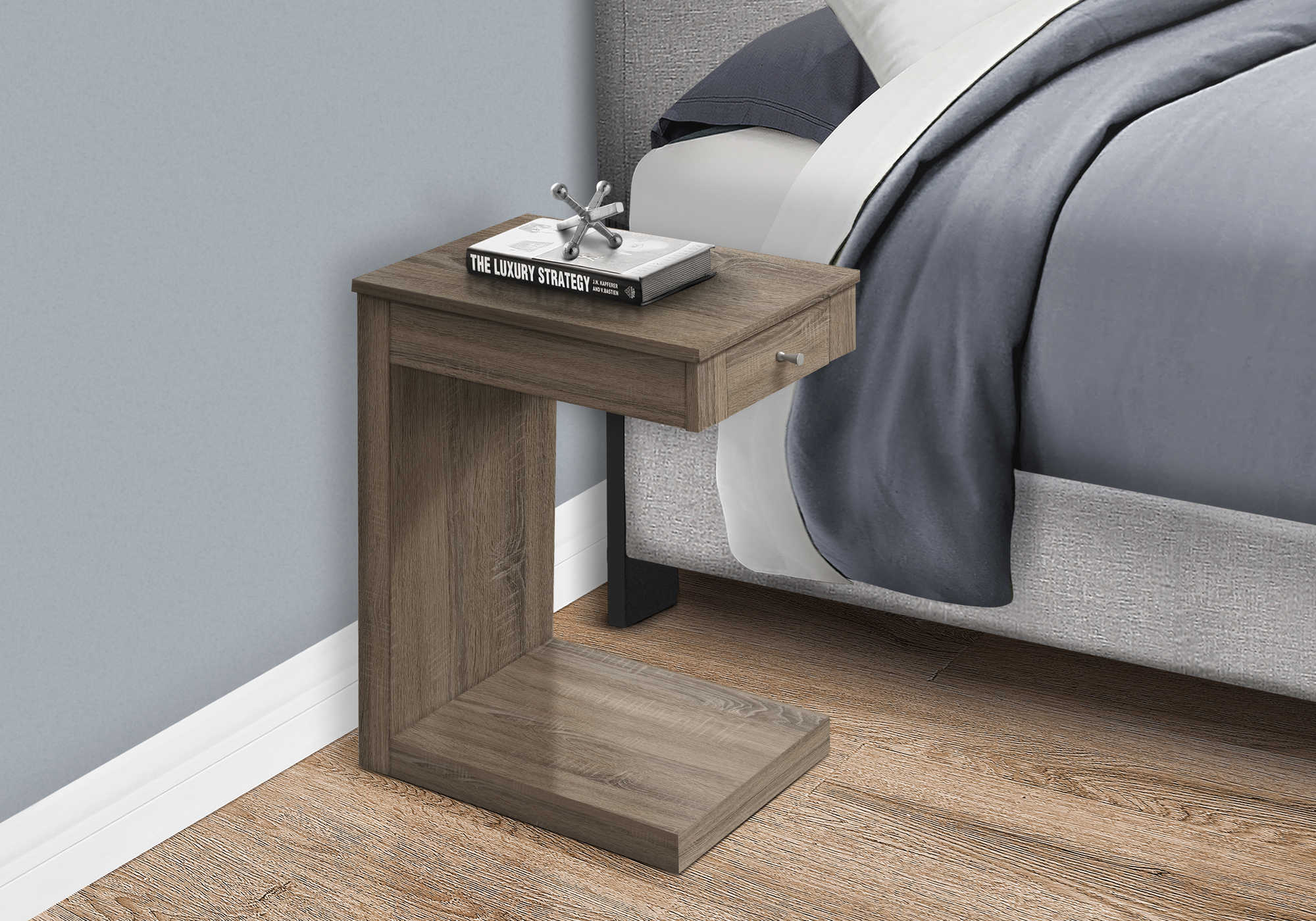 NIGHTSTAND - DARK TAUPE WITH A DRAWER #I 3191