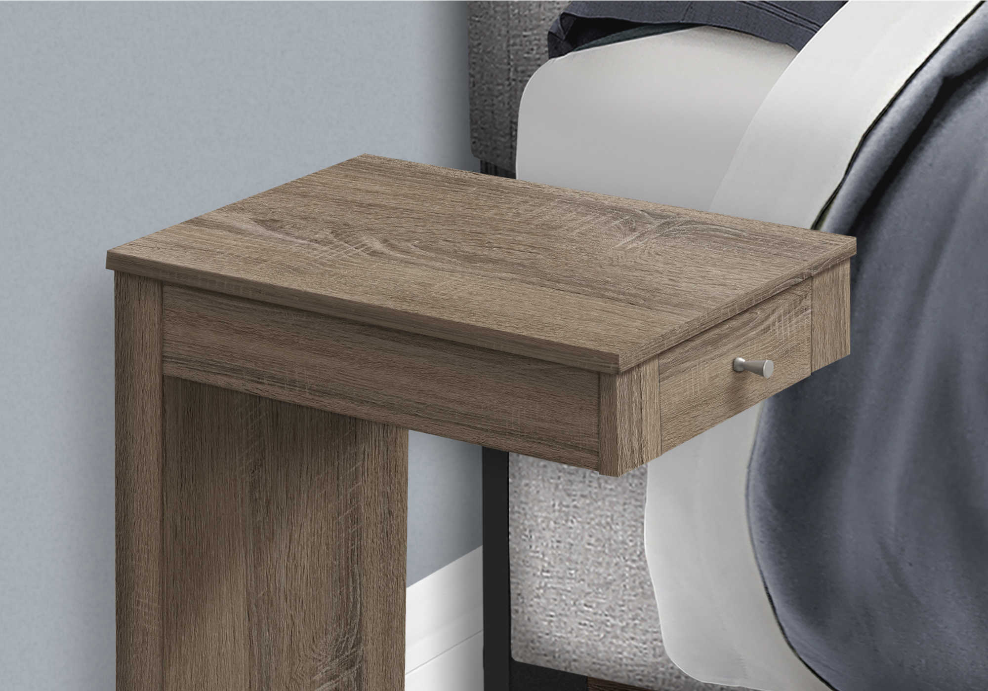 NIGHTSTAND - DARK TAUPE WITH A DRAWER #I 3191