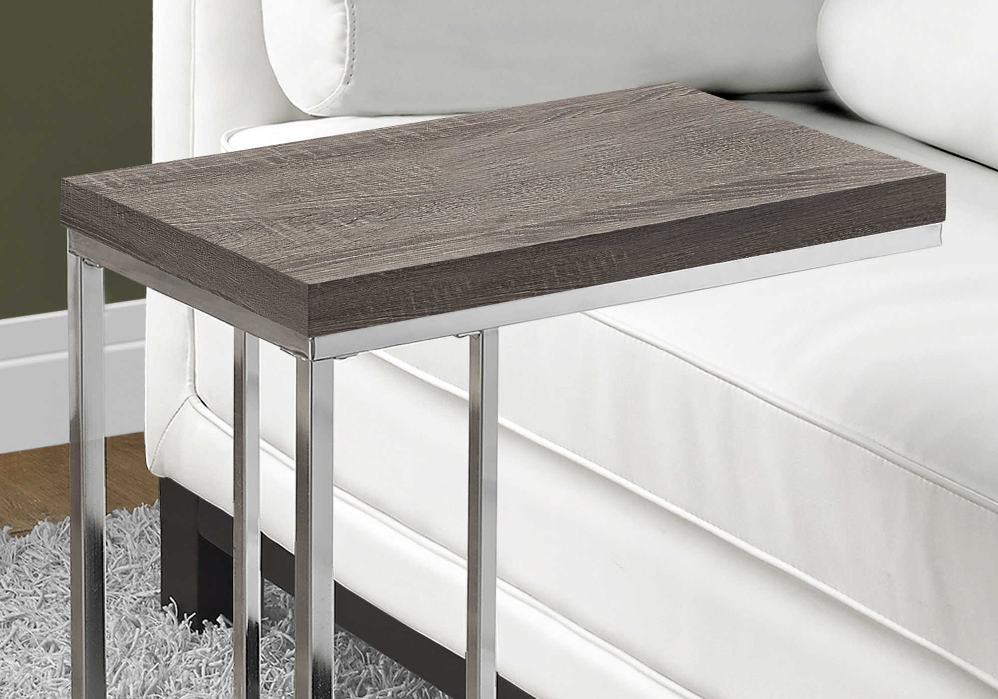 NIGHTSTAND - DARK TAUPE WITH CHROME METAL #I 3253