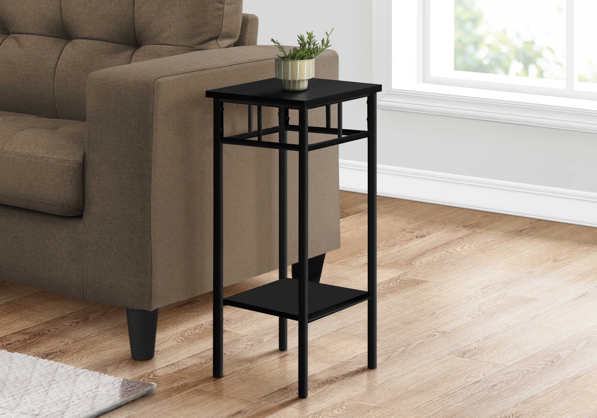 TABLE D'APPOINT - 28"H / NOIR / MÉTAL NOIR #I 3278