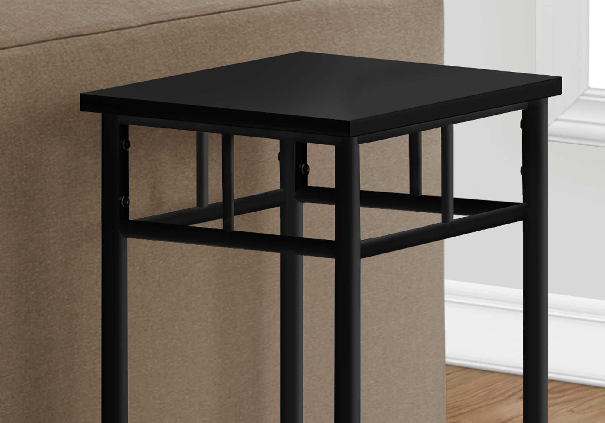 TABLE DE NUIT - 28"H / NOIR / MÉTAL NOIR #I 3278