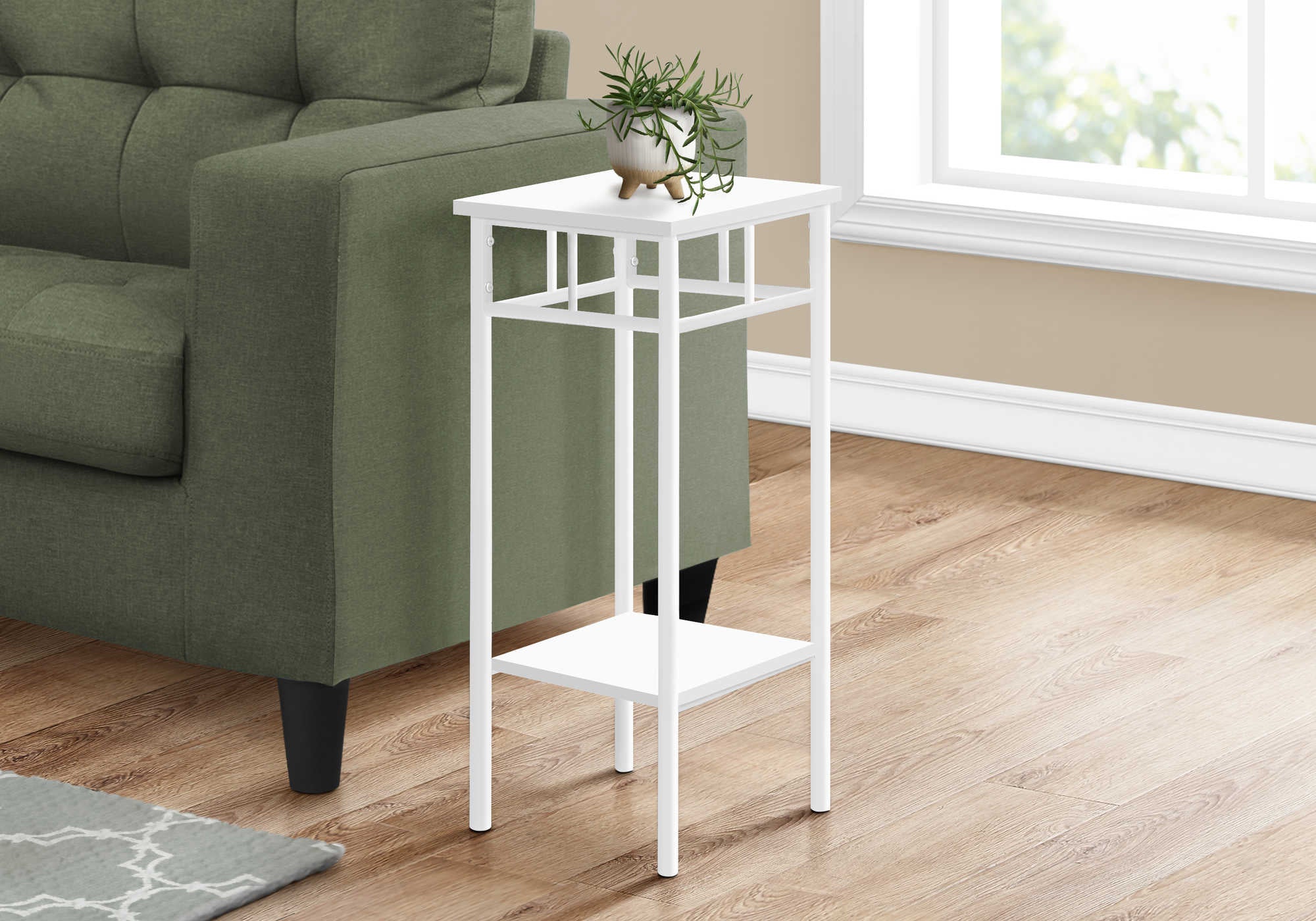 TABLE D'APPOINT - 28"H / BLANC / MÉTAL BLANC #I 3279