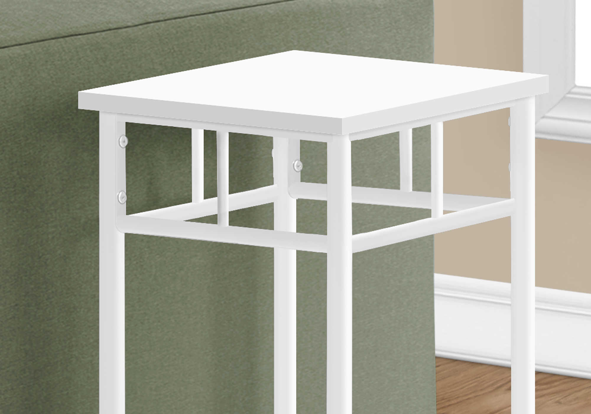 TABLE D'APPOINT - 28"H / BLANC / MÉTAL BLANC #I 3279