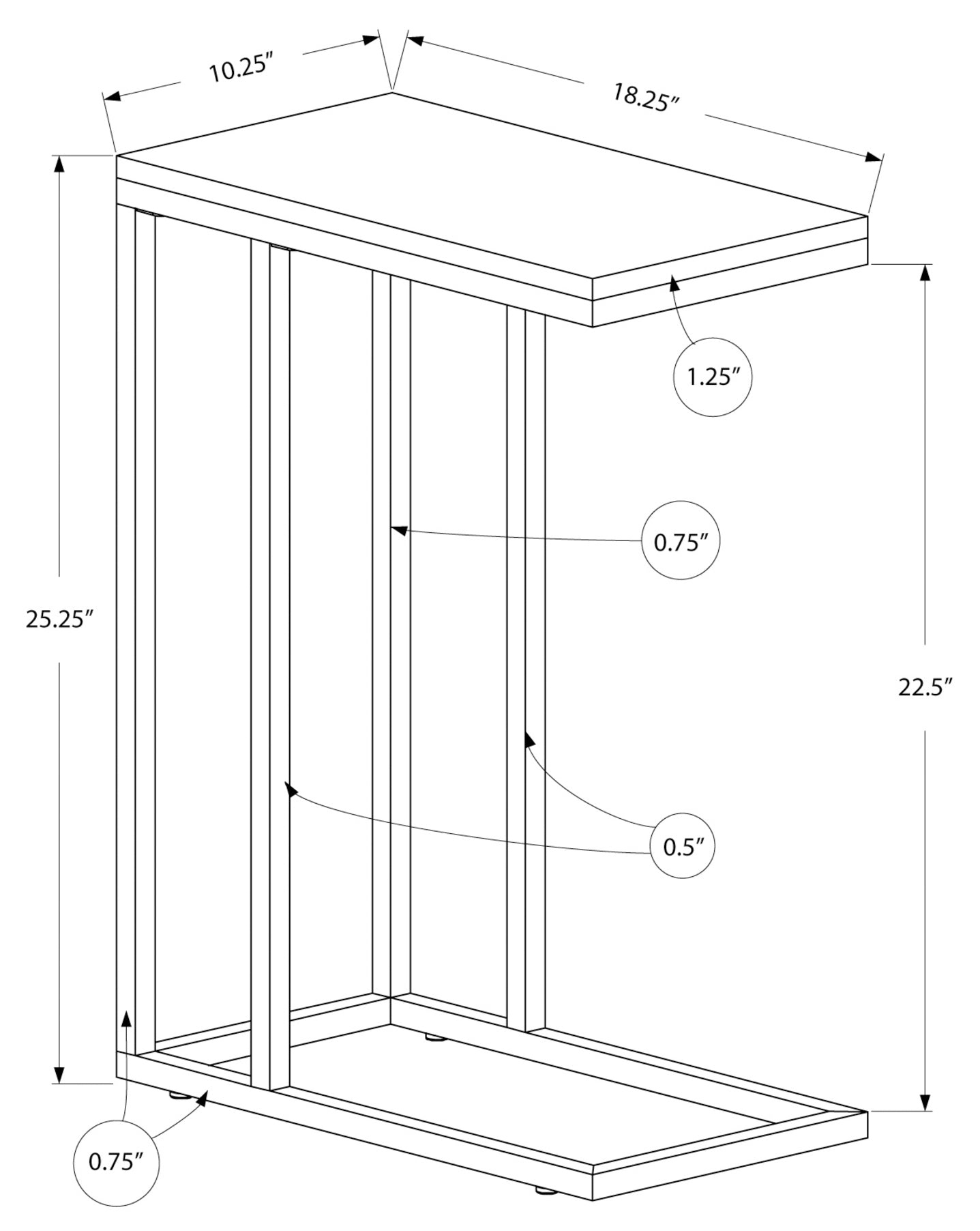 TABLE D'APPOINT - ASPECT BOIS RÉCUPÉRÉ GRIS / MÉTAL NOIR #I 3404