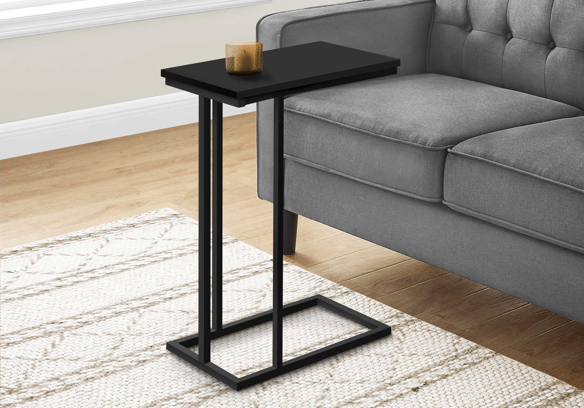 TABLE D'APPOINT - 25"H / NOIR / MÉTAL NOIR #I 3467