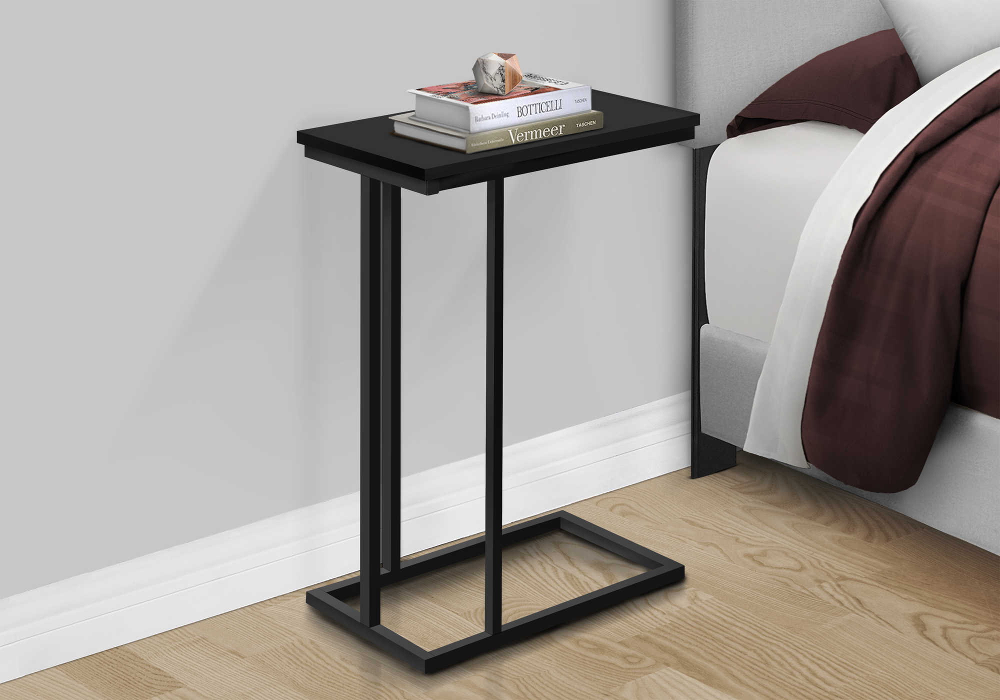 NIGHTSTAND - 25"H / BLACK / BLACK METAL #I 3467