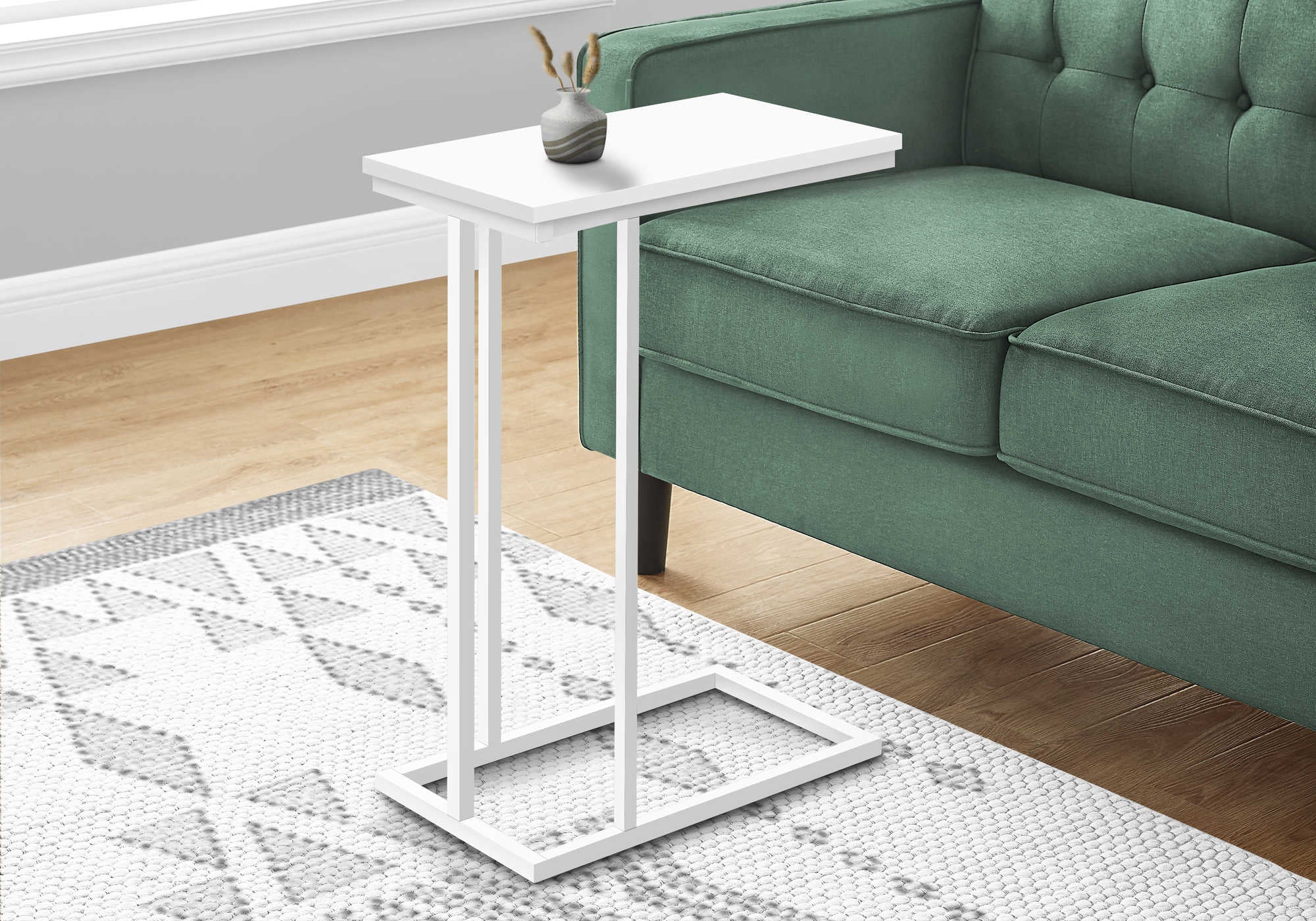 TABLE D'APPOINT - 25"H /BLANC / MÉTAL BLANC #I 3468