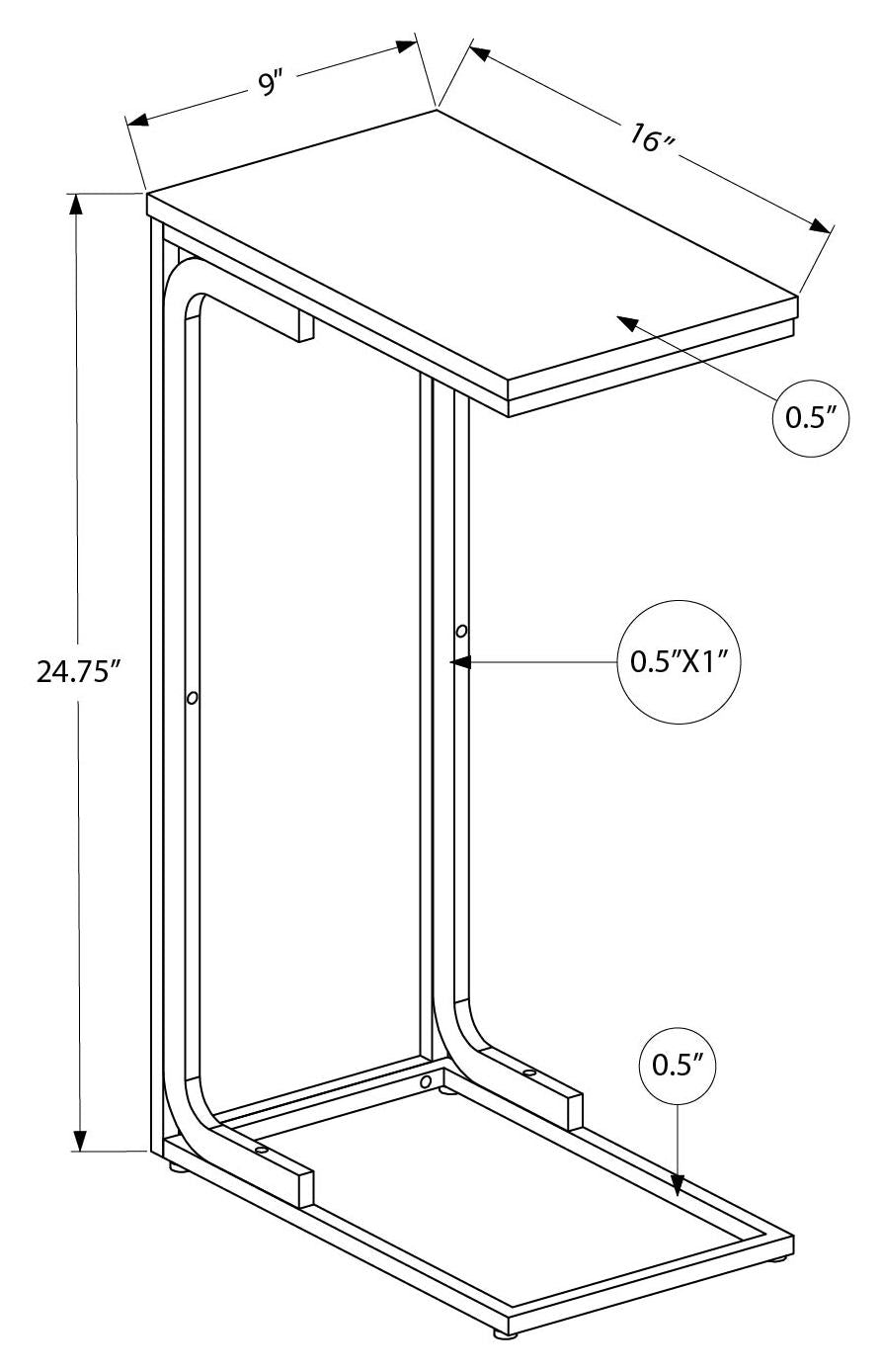 NIGHTSTAND - 25"H / BLACK / BLACK METAL #I 3477