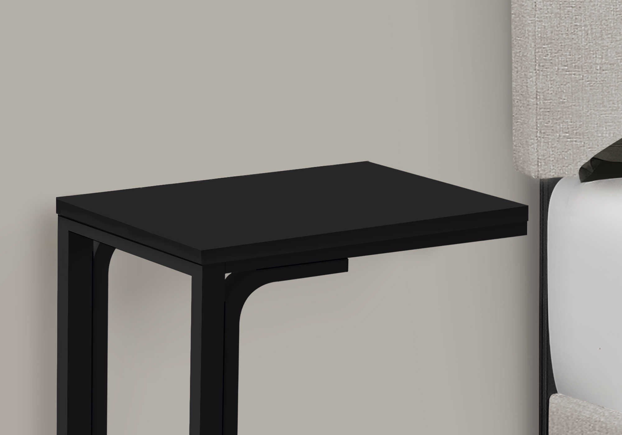 TABLE D'APPOINT - 25"H / NOIR / MÉTAL NOIR #I 3477