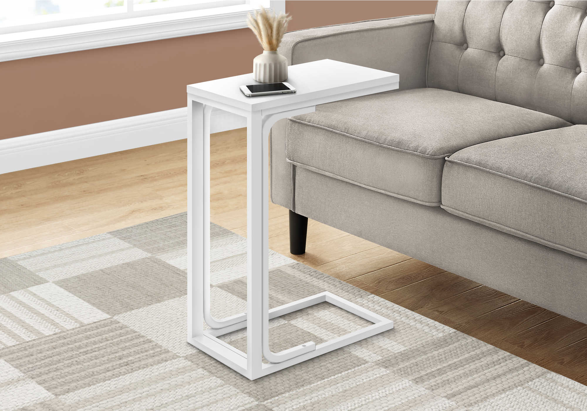 TABLE D'APPOINT - 25"H /BLANC / MÉTAL BLANC #I 3478