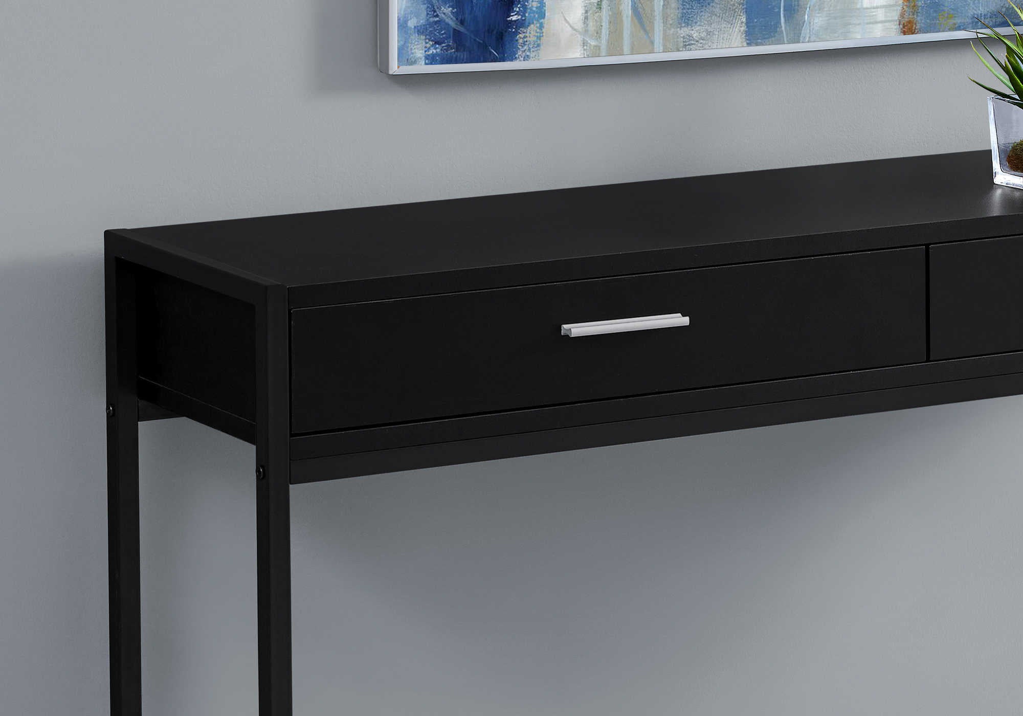 ACCENT TABLE - 48"L / BLACK / BLACK METAL HALL CONSOLE #I 3512