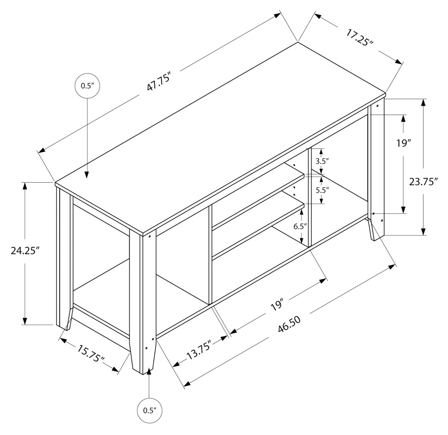 TV STAND - 48"L / DARK TAUPE # I 3528