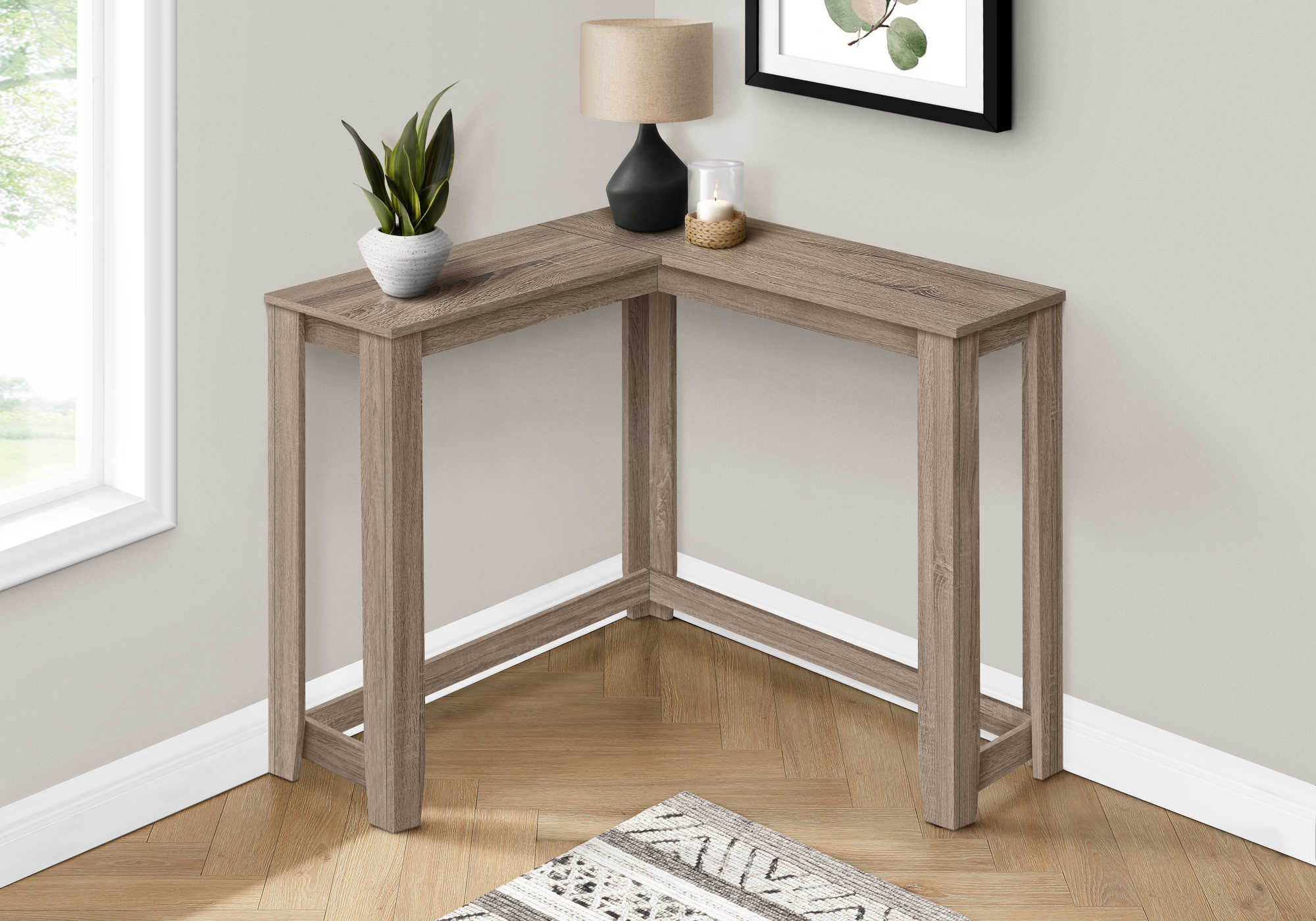 TABLE D'APPOINT - CONSOLE D'ANGLE 36" / TAUPE FONCÉ #I 3659