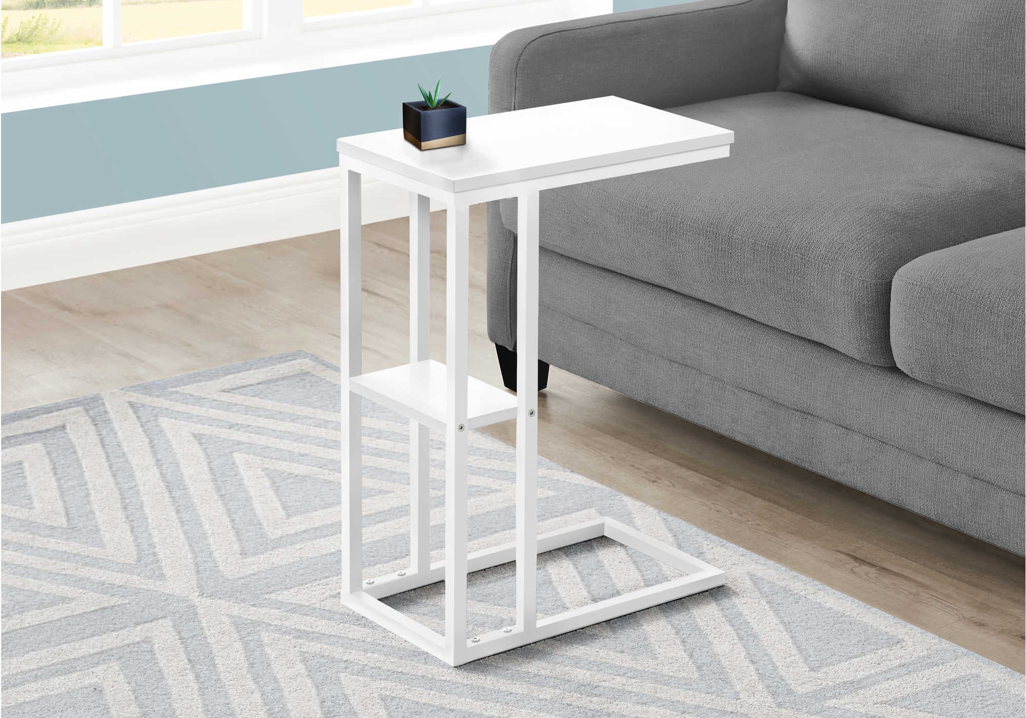 TABLE D'APPOINT - 25"H / BLANC / MÉTAL BLANC #I 3676