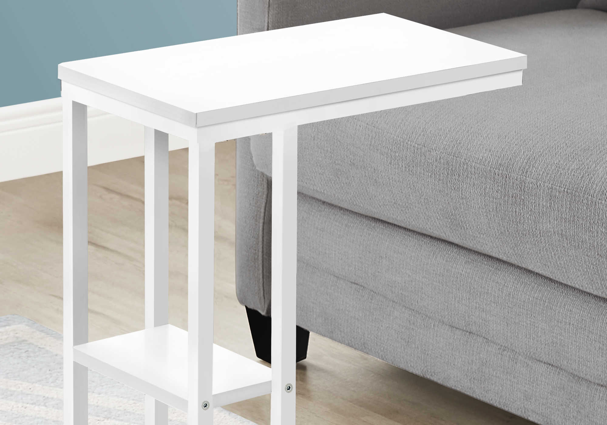 TABLE D'APPOINT - 25"H / BLANC / MÉTAL BLANC #I 3676