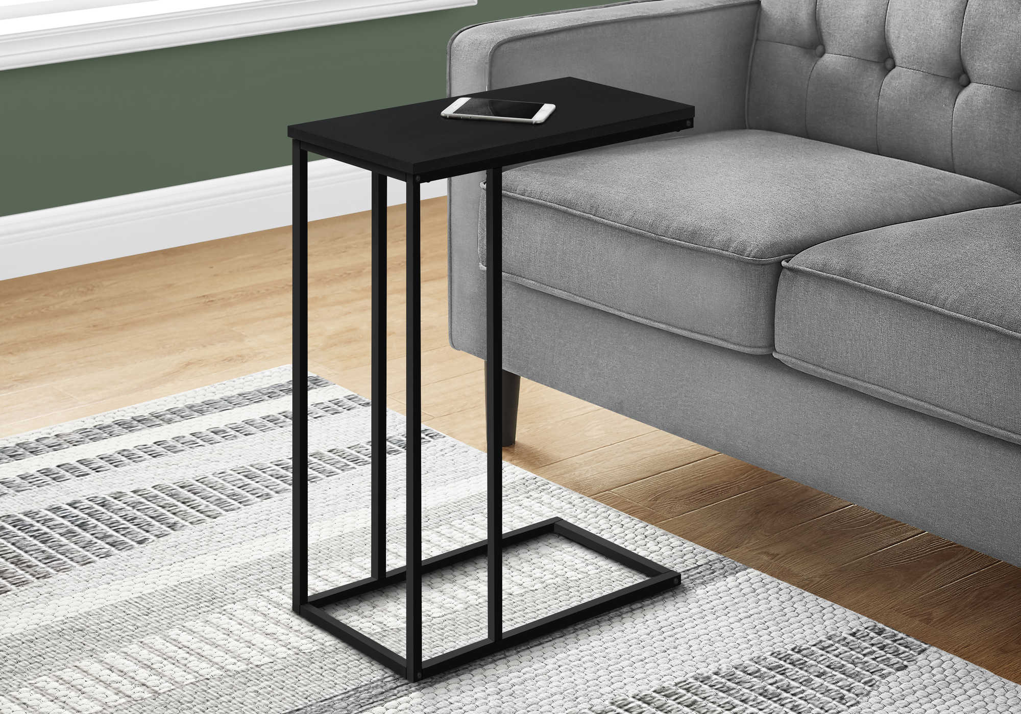 NIGHTSTAND - 25"H / BLACK / BLACK METAL #I 3761