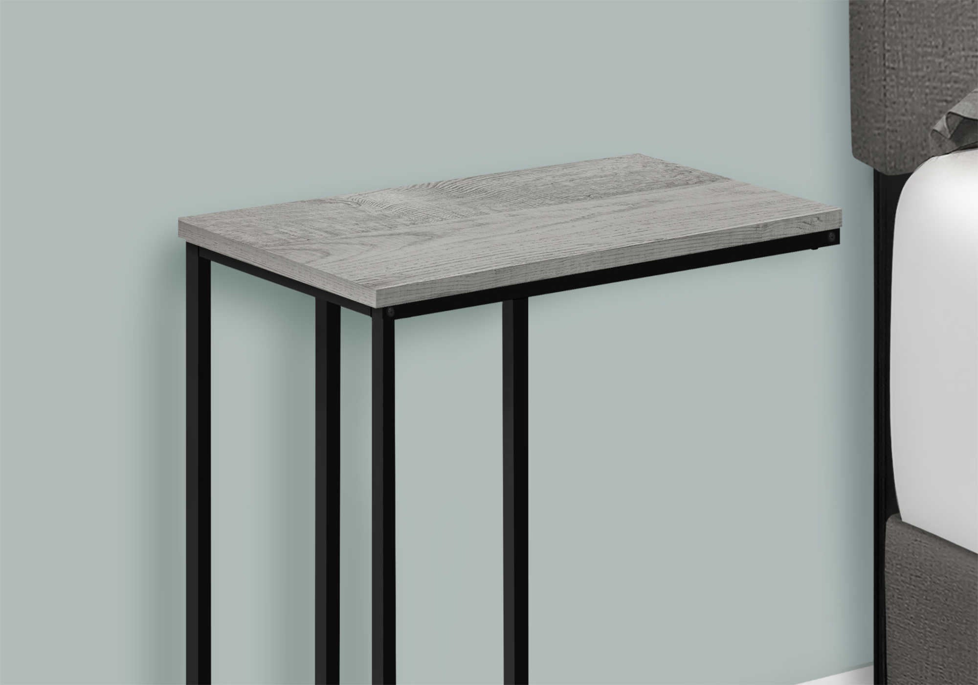 TABLE D'APPOINT - 25"H / GRIS / MÉTAL NOIR #I 3762