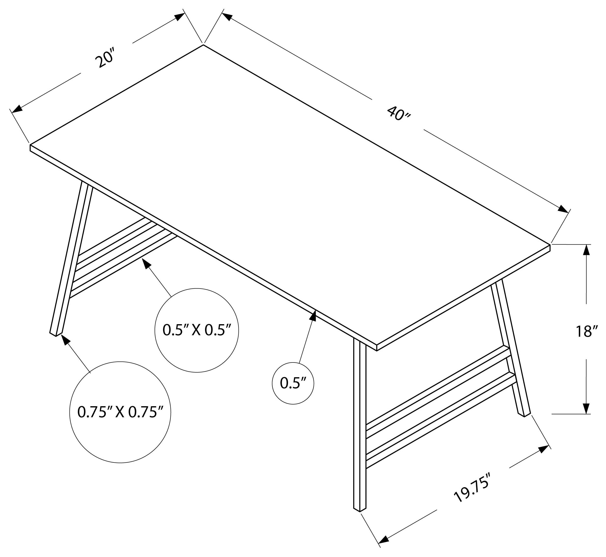 COFFEE TABLE - 40"L / DARK TAUPE / BLACK METAL # I 3792