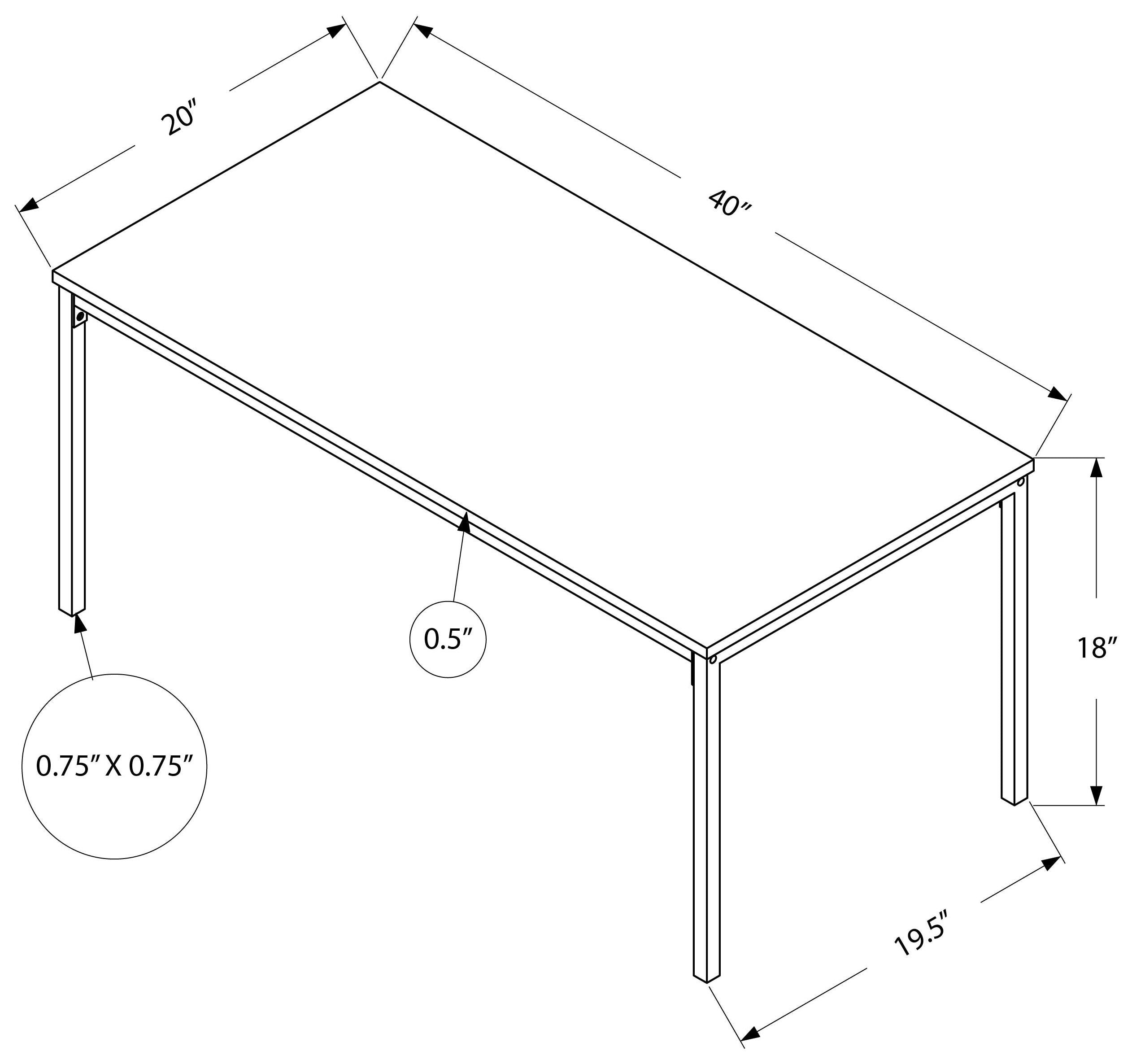 TABLE BASSE - 40"L / BLANC / MÉTAL ARGENT # I 3795