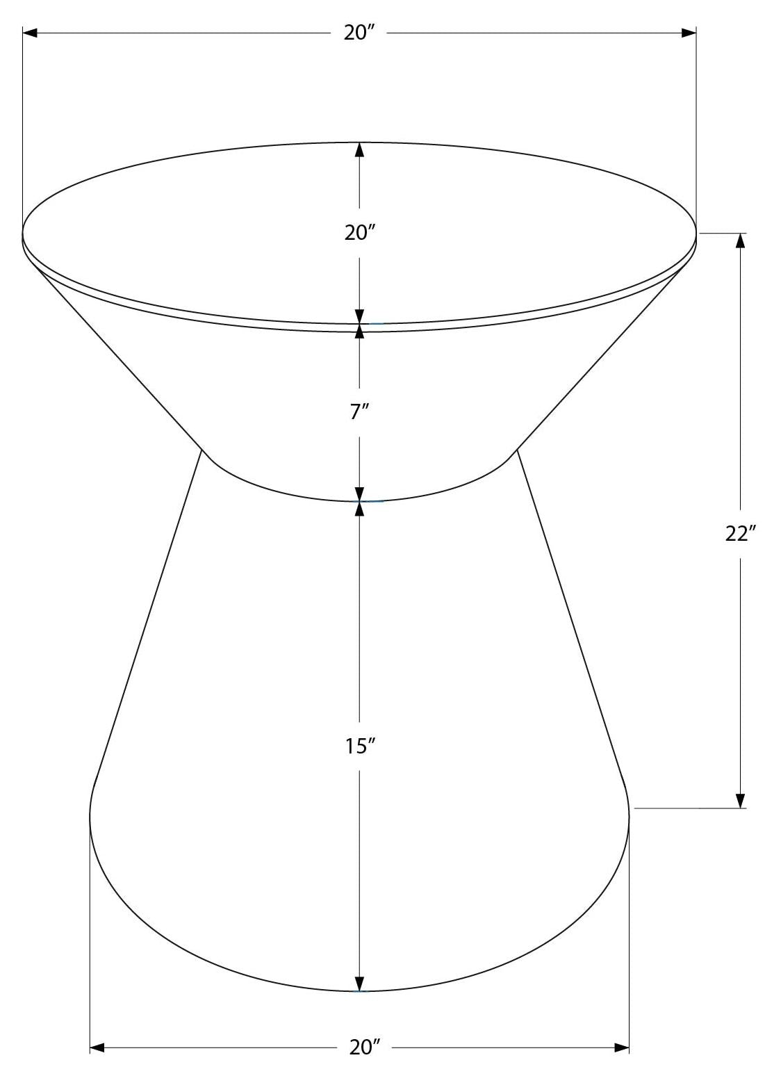 TABLE D'APPOINT - 22"H / EXTRÉMITÉ TAMBOUR EN MÉTAL GRIS ARGENT #I 3929