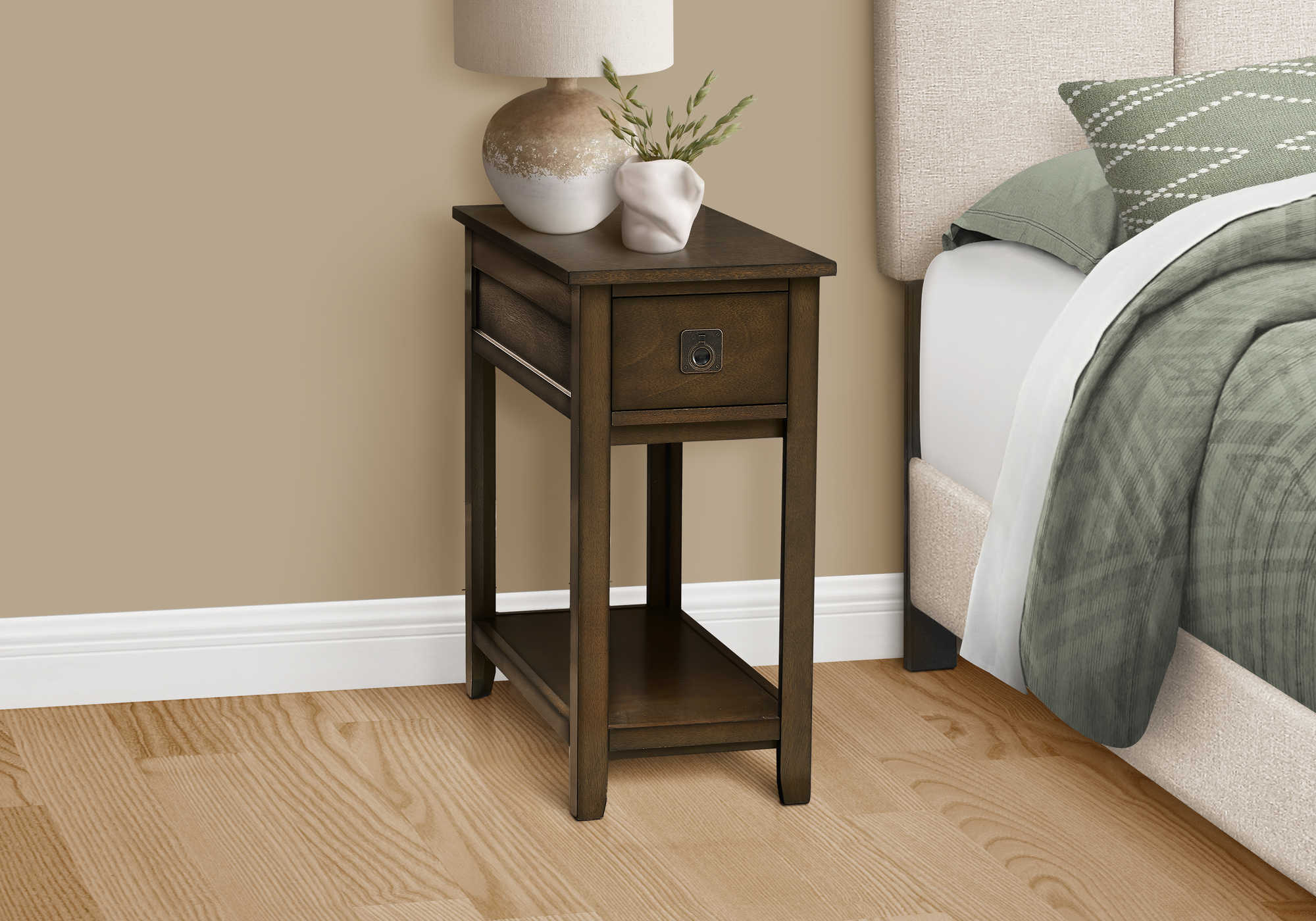 NIGHTSTAND - 24"H / ESPRESSO VENEER END TABLE #I 3953