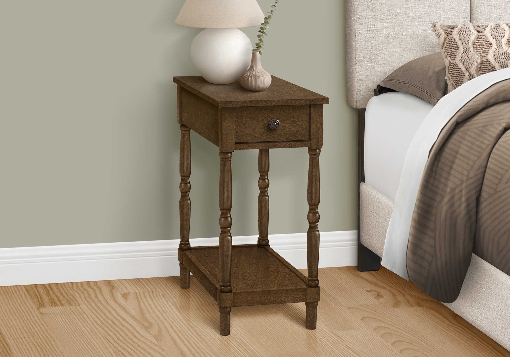 NIGHTSTAND - 24"H / ESPRESSO VENEER END TABLE #I 3957