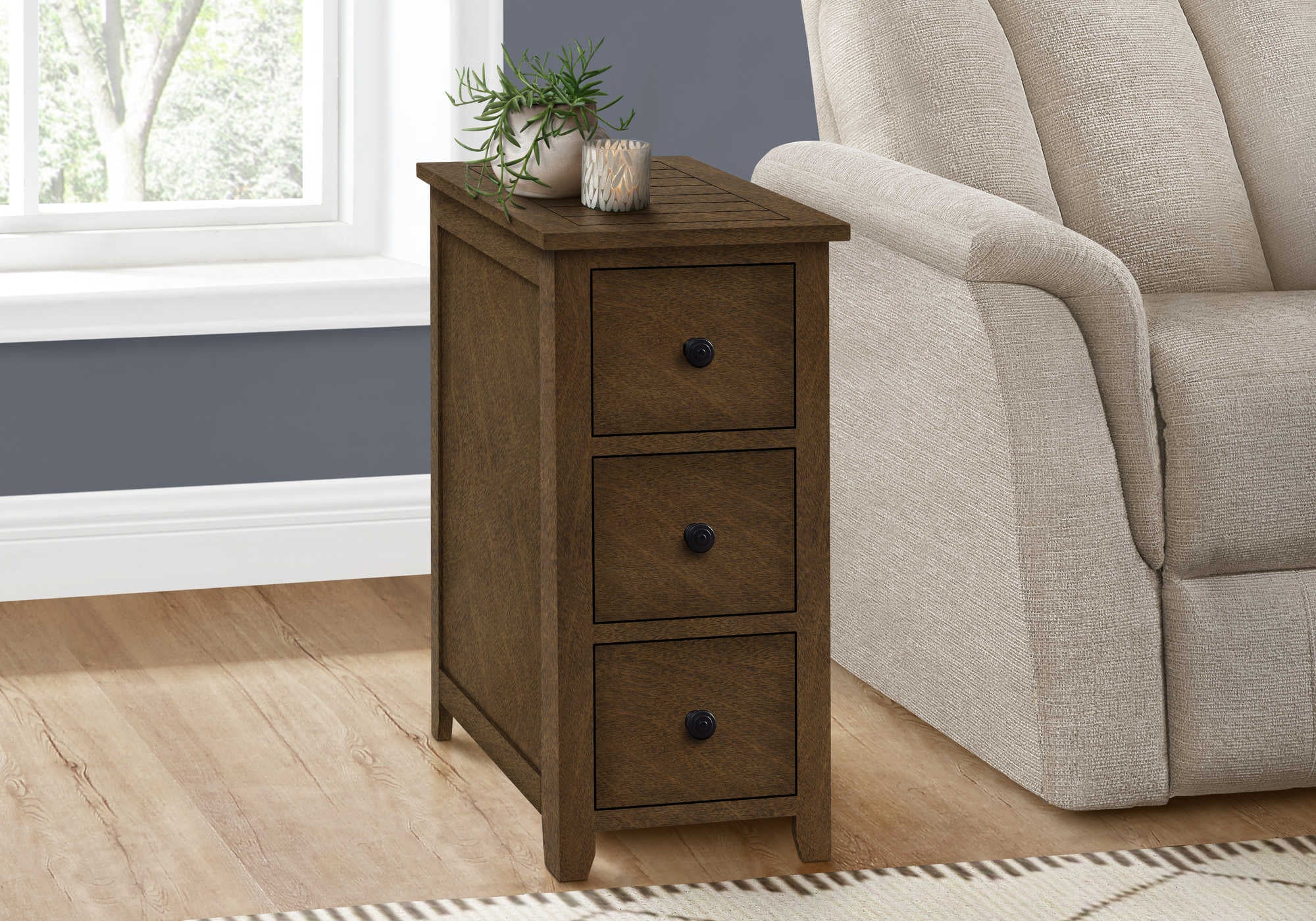 ACCENT TABLE - 24"H / ESPRESSO VENEER END TABLE #I 3959