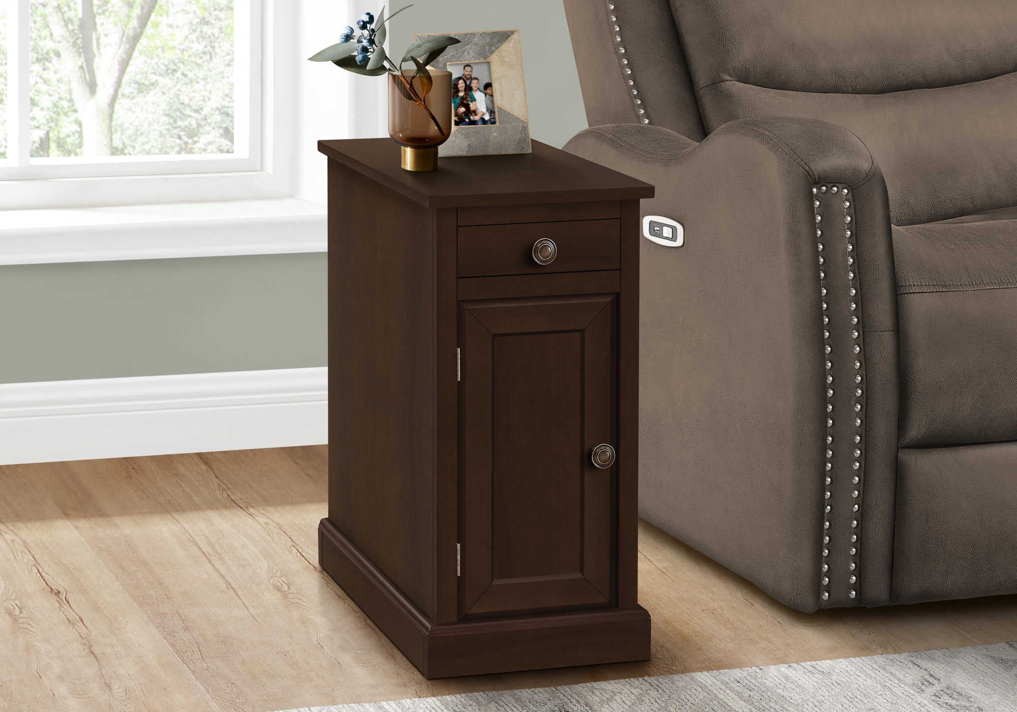 ACCENT TABLE - 24"H / ESPRESSO VENEER END TABLE #I 3964