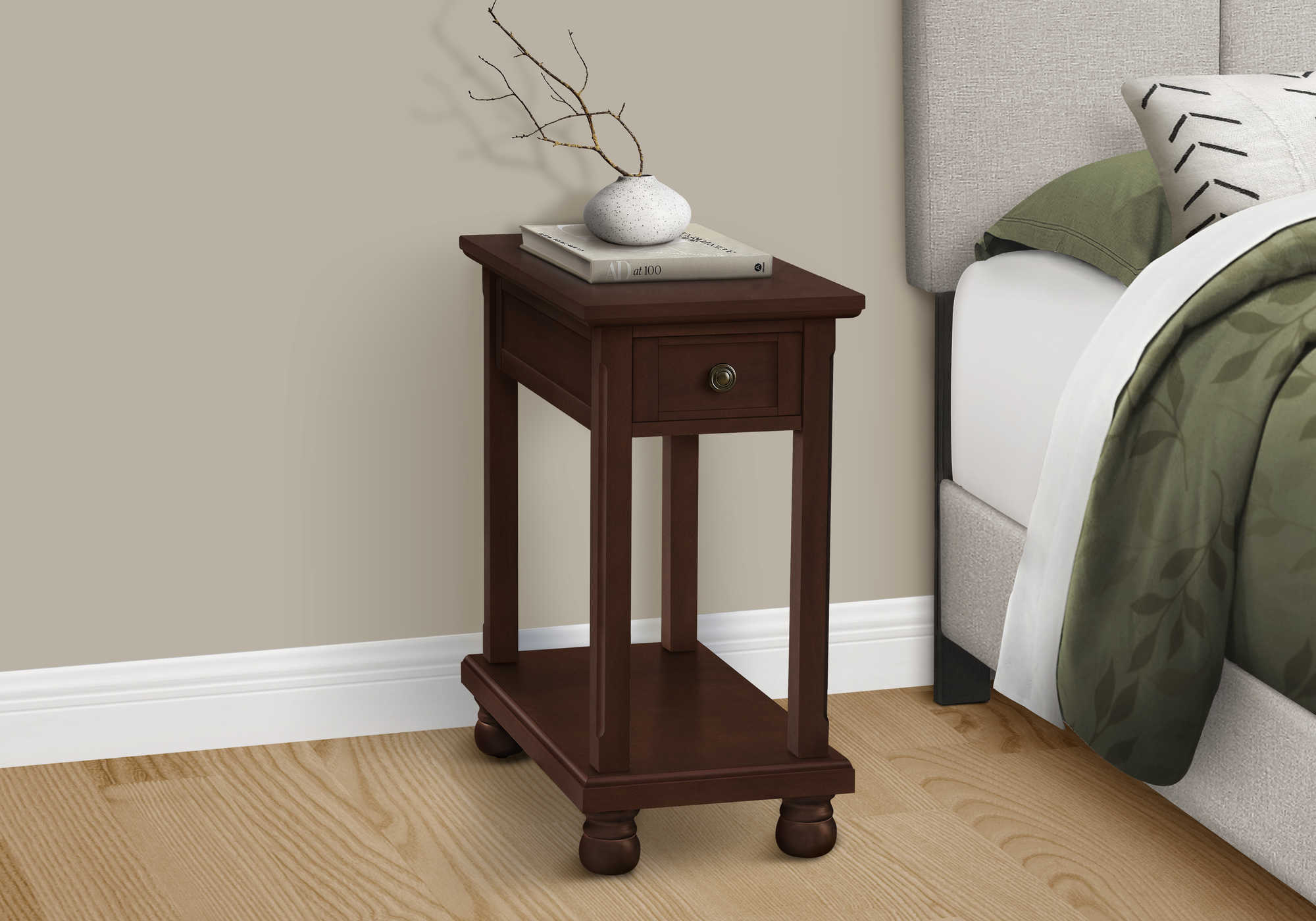 NIGHTSTAND - 24"H / ESPRESSO VENEER END TABLE #I 3967