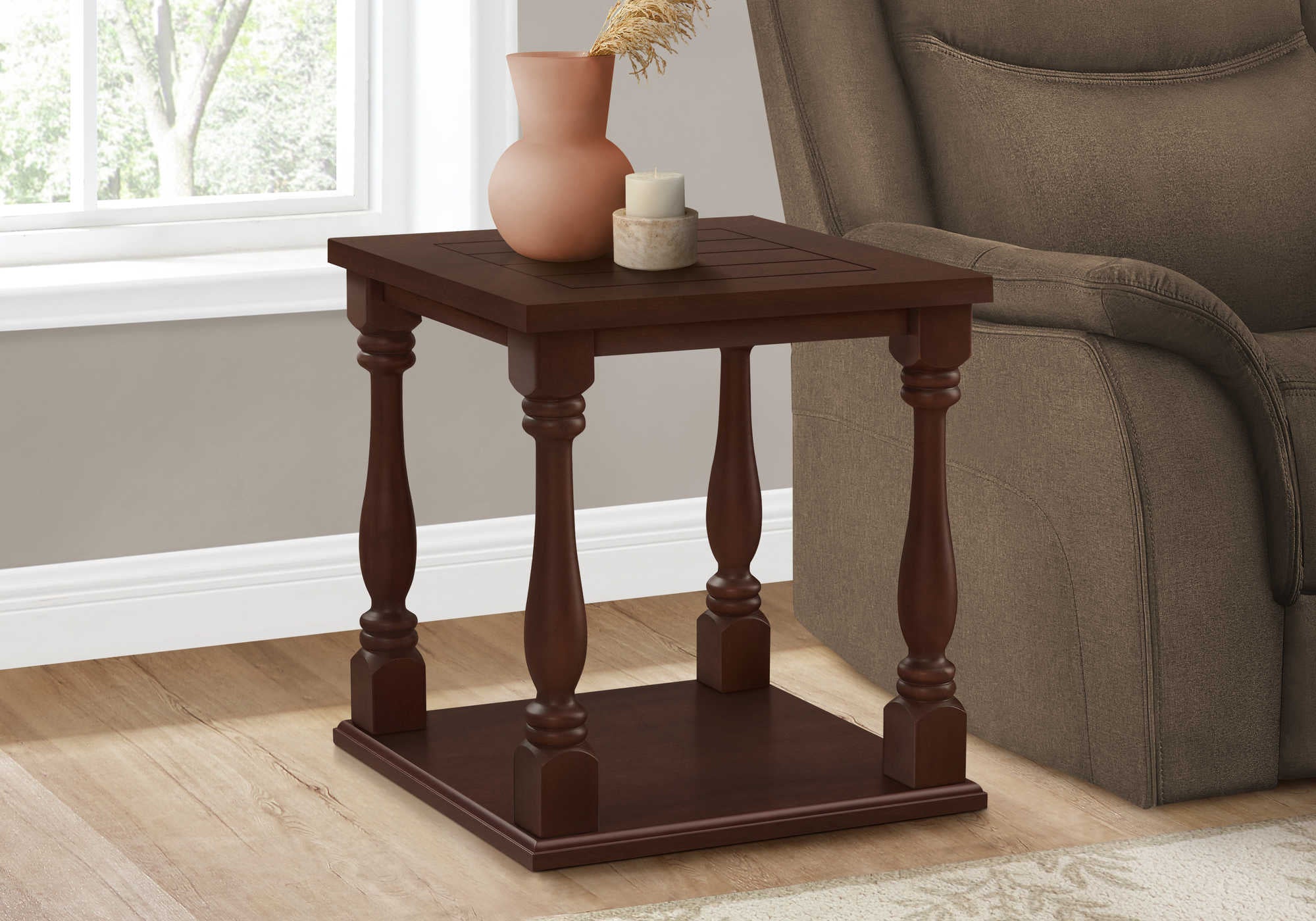 NIGHTSTAND - 25"H / ESPRESSO VENEER END TABLE #I 3970