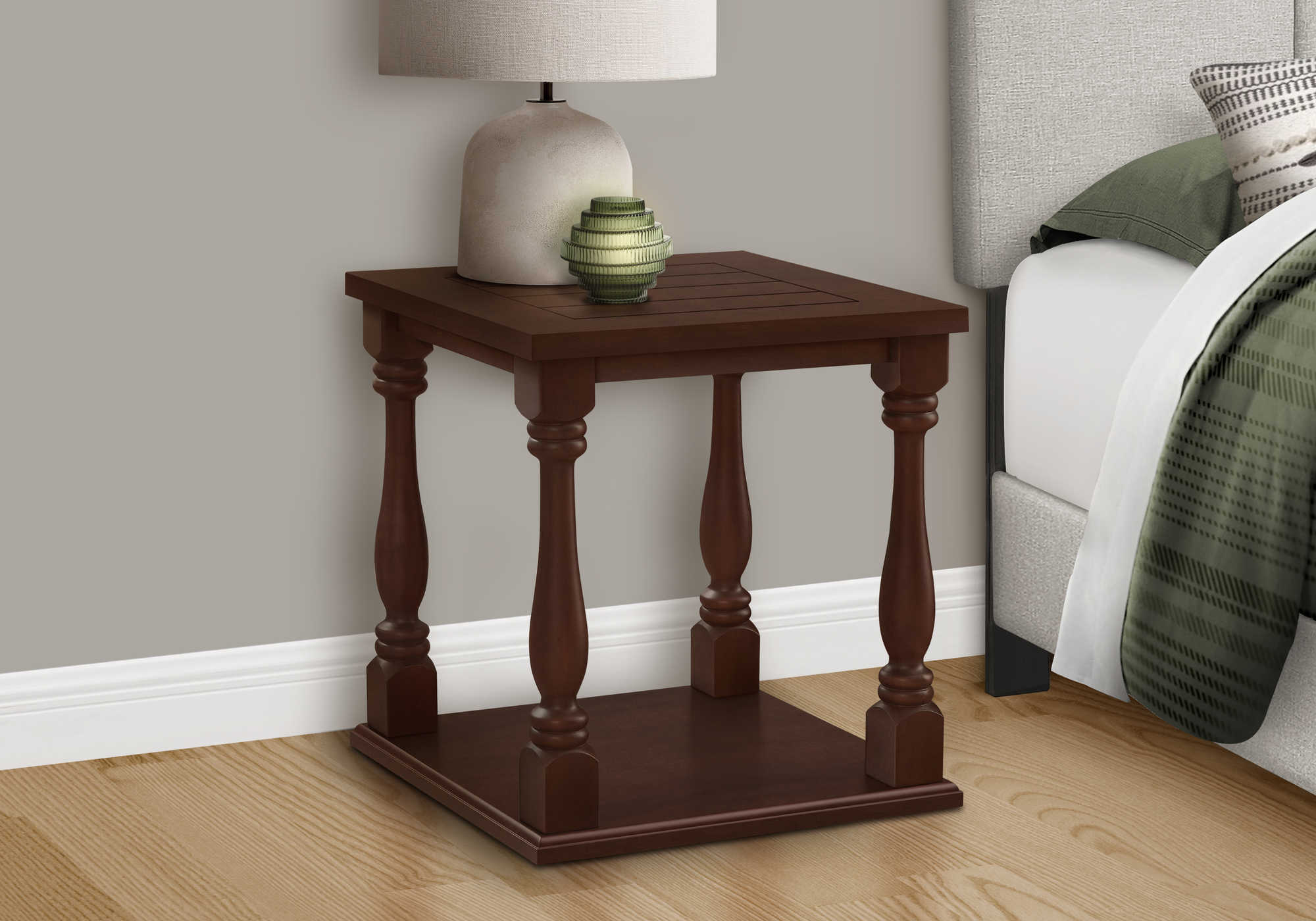 NIGHTSTAND - 25"H / ESPRESSO VENEER END TABLE #I 3970