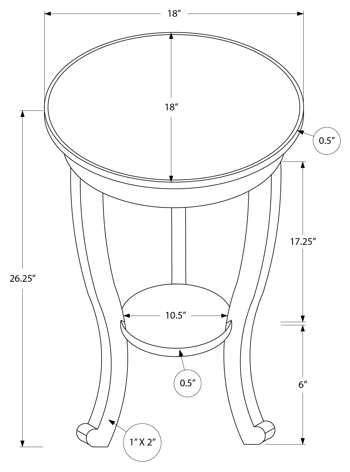 ACCENT TABLE - 24"H / DARK WALNUT VENEER END TABLE #I 3974