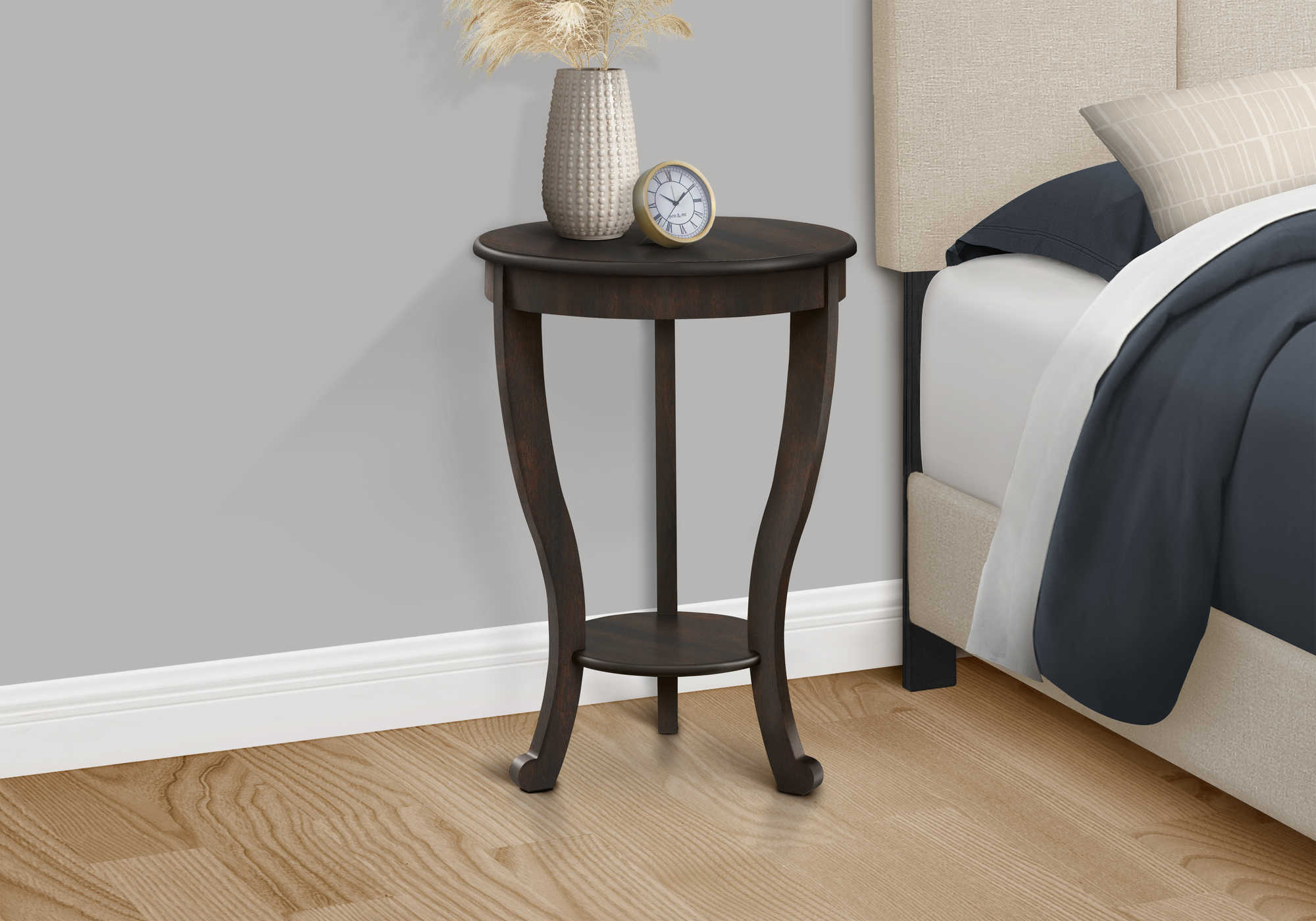 NIGHTSTAND - 24"H / DARK WALNUT VENEER END TABLE #I 3974