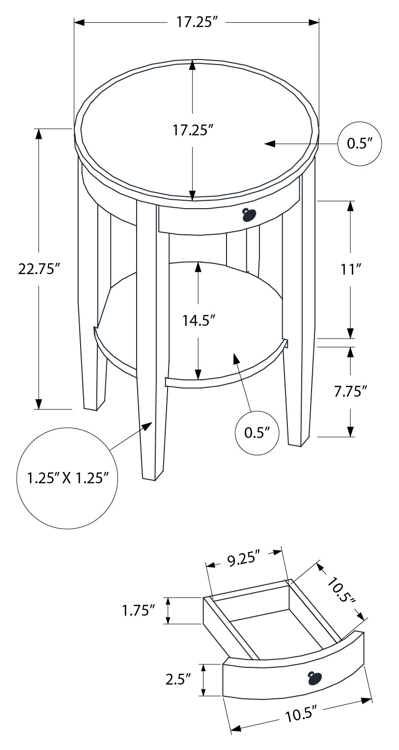 NIGHTSTAND - 23"H / ESPRESSO VENEER END TABLE #I 3975