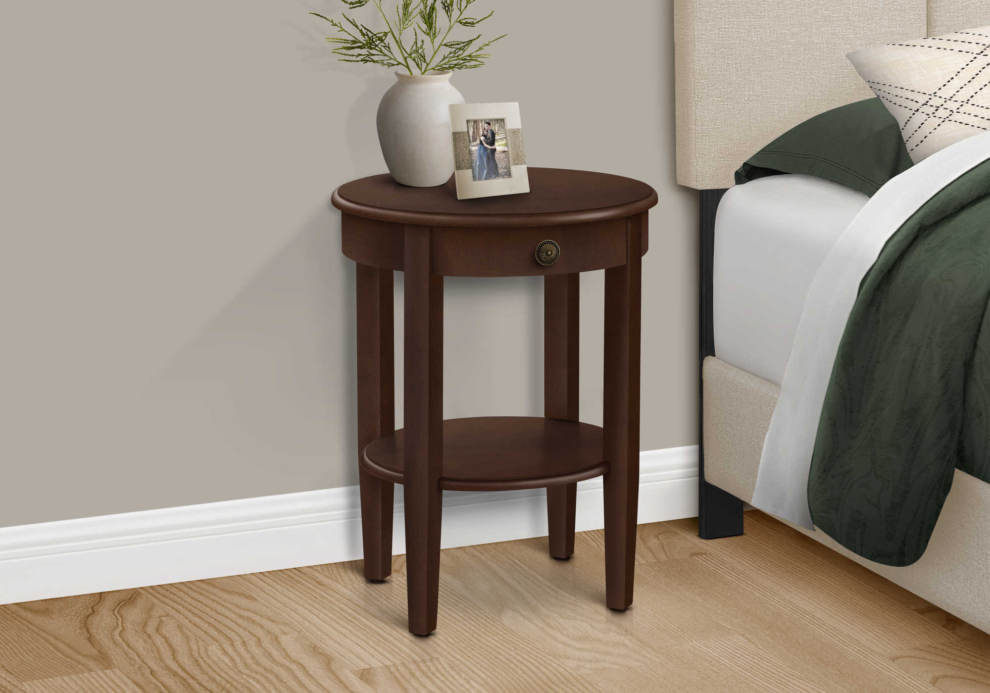 NIGHTSTAND - 23"H / ESPRESSO VENEER END TABLE #I 3975