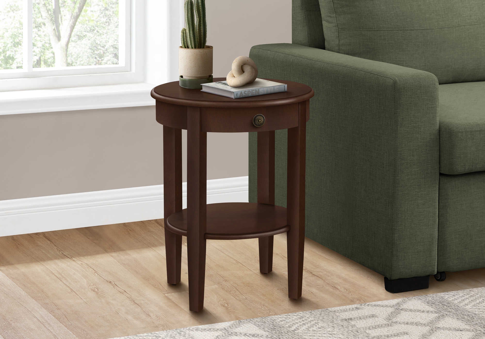 NIGHTSTAND - 23"H / ESPRESSO VENEER END TABLE #I 3975