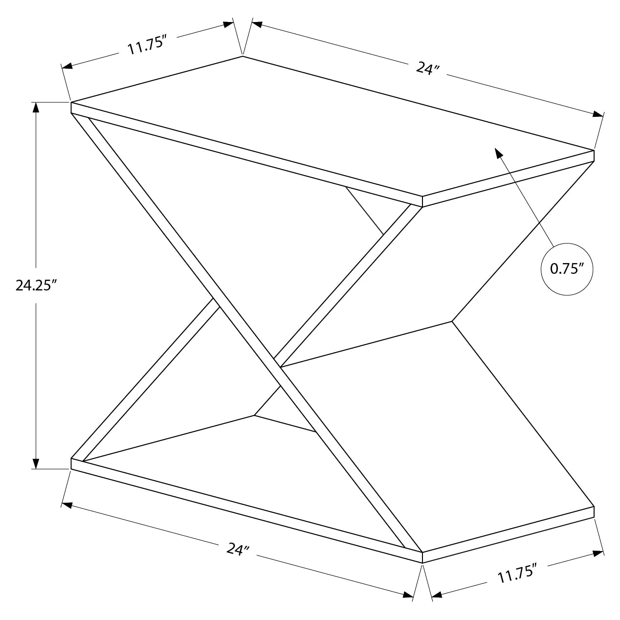 TABLE D'APPOINT - 24"H / TABLE D'APPOINT EN PLACAGE GRIS DÉLAVÉ #I 3980