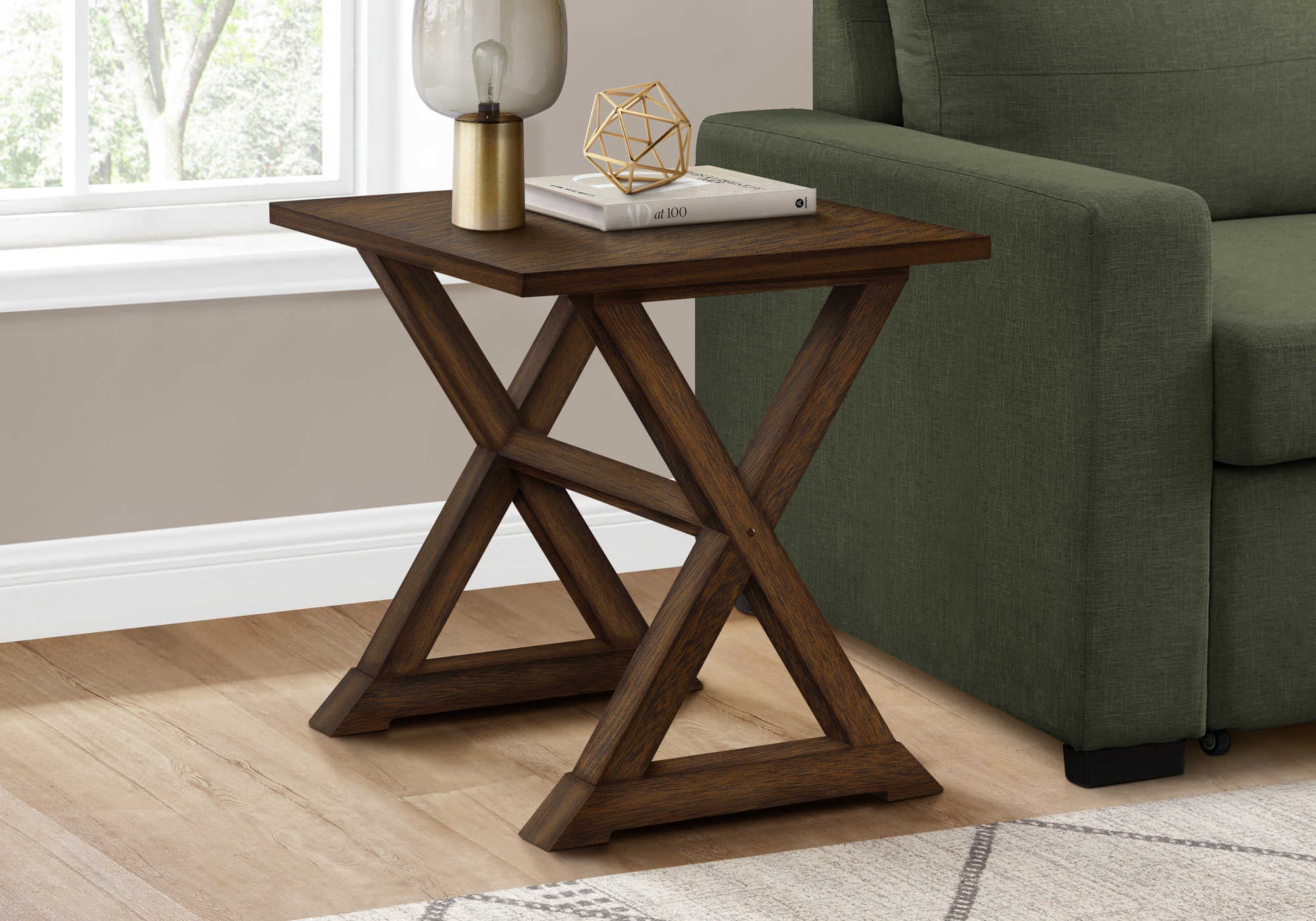 ACCENT TABLE - 24"H / DARK WALNUT VENEER END TABLE #I 3988