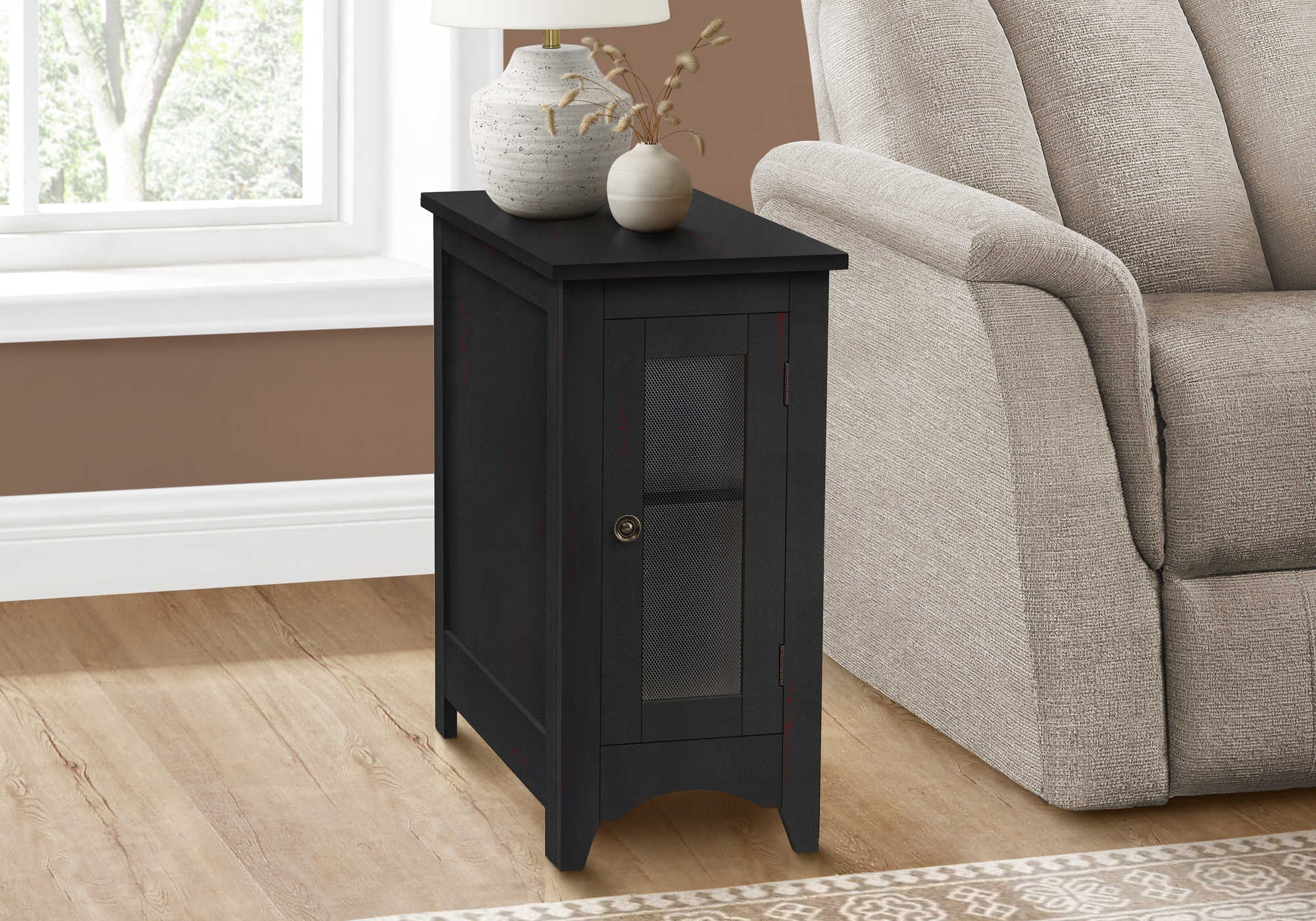 TABLE D'APPOINT - 24"H / TABLE D'APPOINT EN PLACAGE NOIR #I 3995