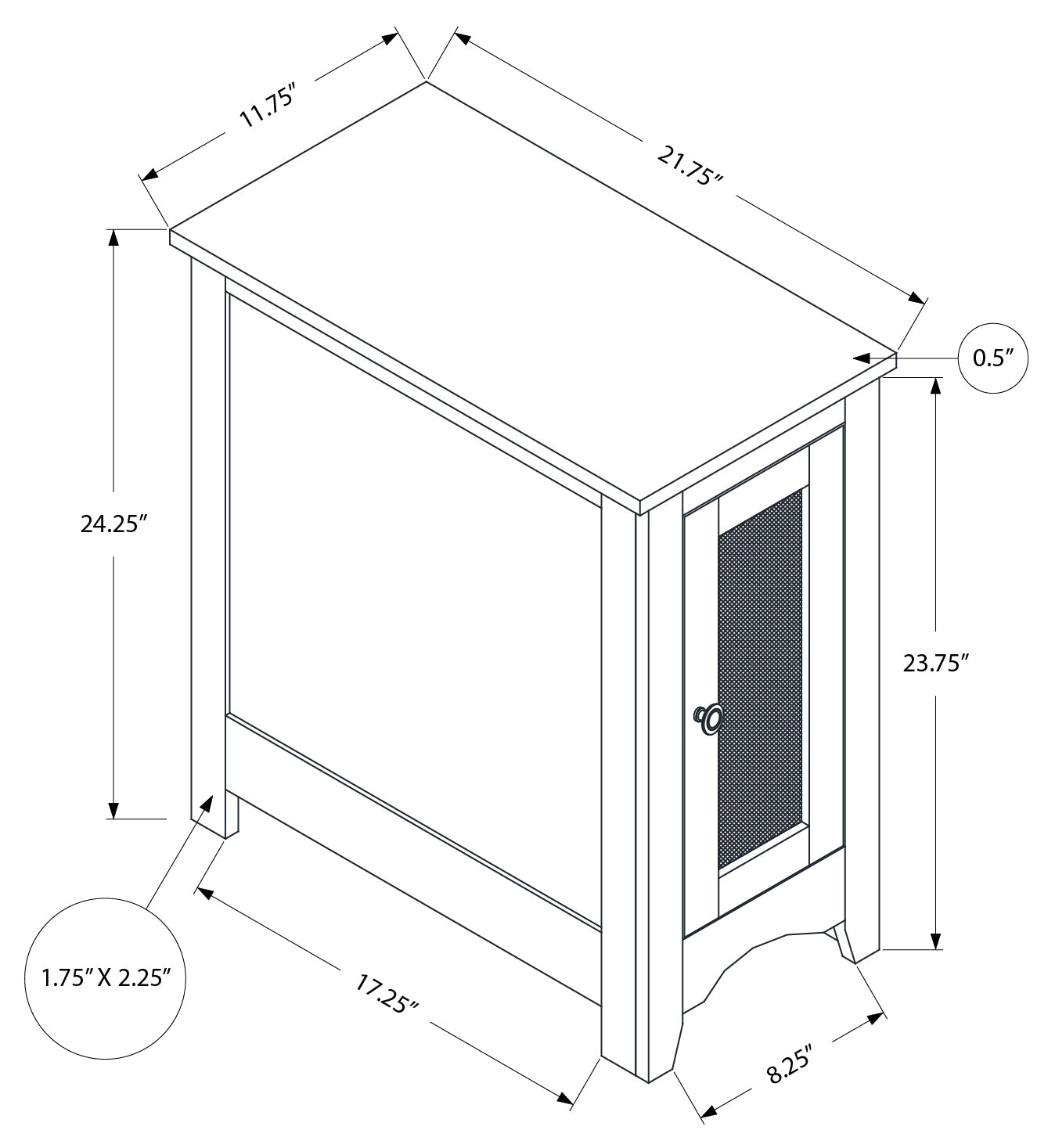 NIGHTSTAND - 24"H / BLACK VENEER END TABLE #I 3995