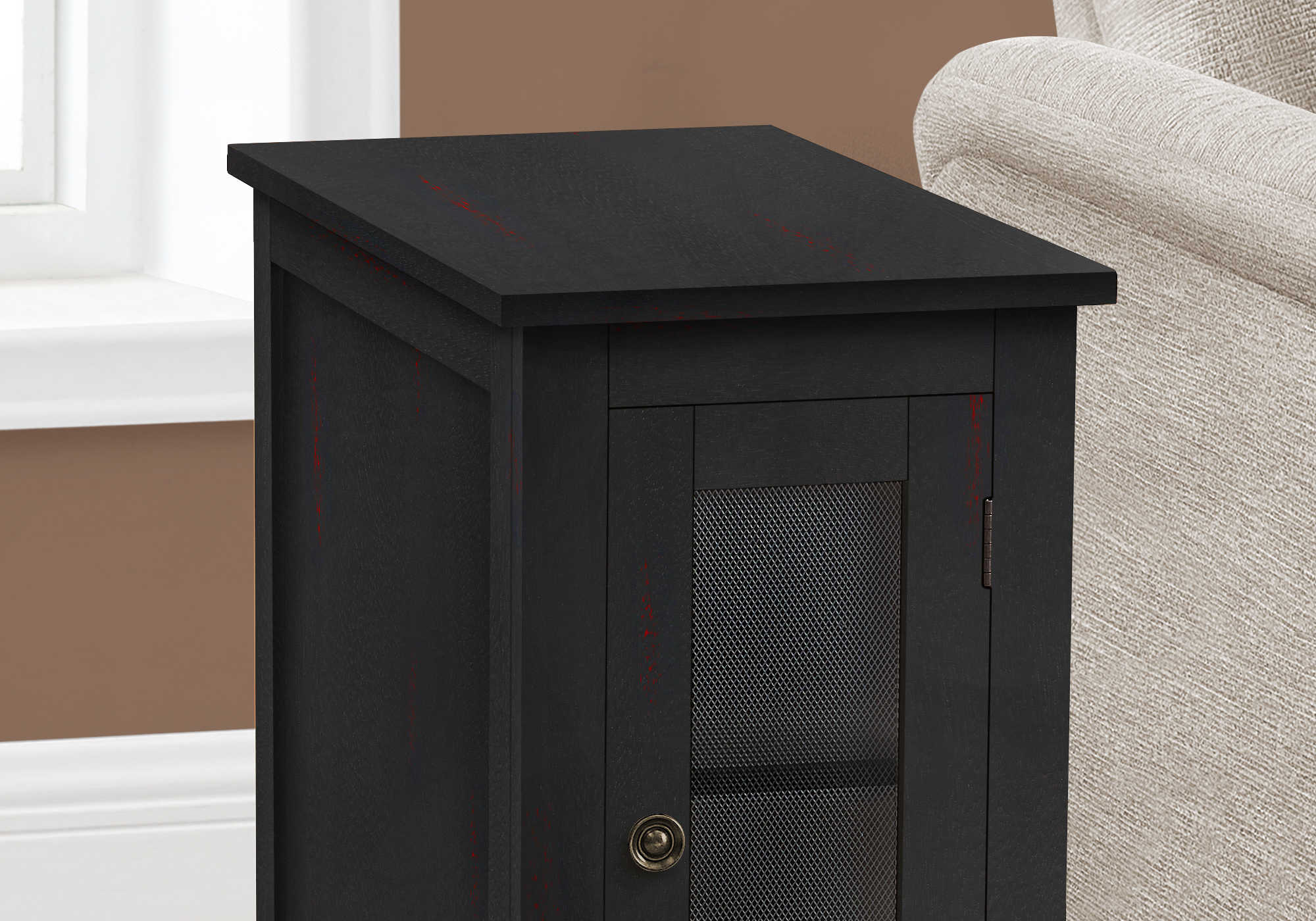 TABLE D'APPOINT - 24"H / TABLE D'APPOINT EN PLACAGE NOIR #I 3995