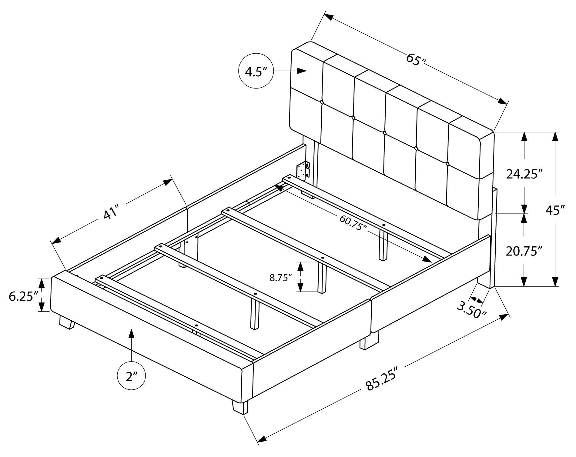 BED - QUEEN SIZE / BEIGE LINEN # I 5605Q